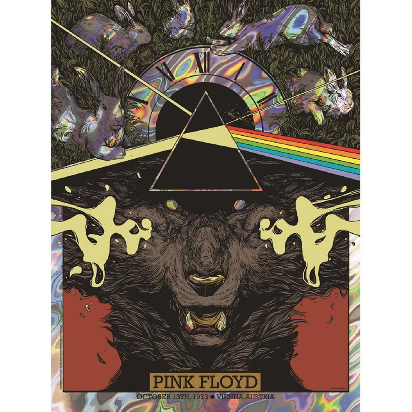 Pink Floyd Vienna 1973 Concert Lava Foil Variant Poster