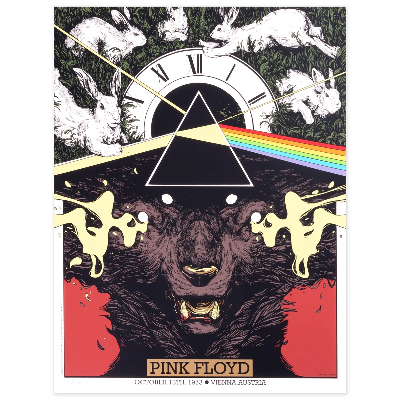 Pink Floyd Vienna 1973 Concert Holographic Variant Poster