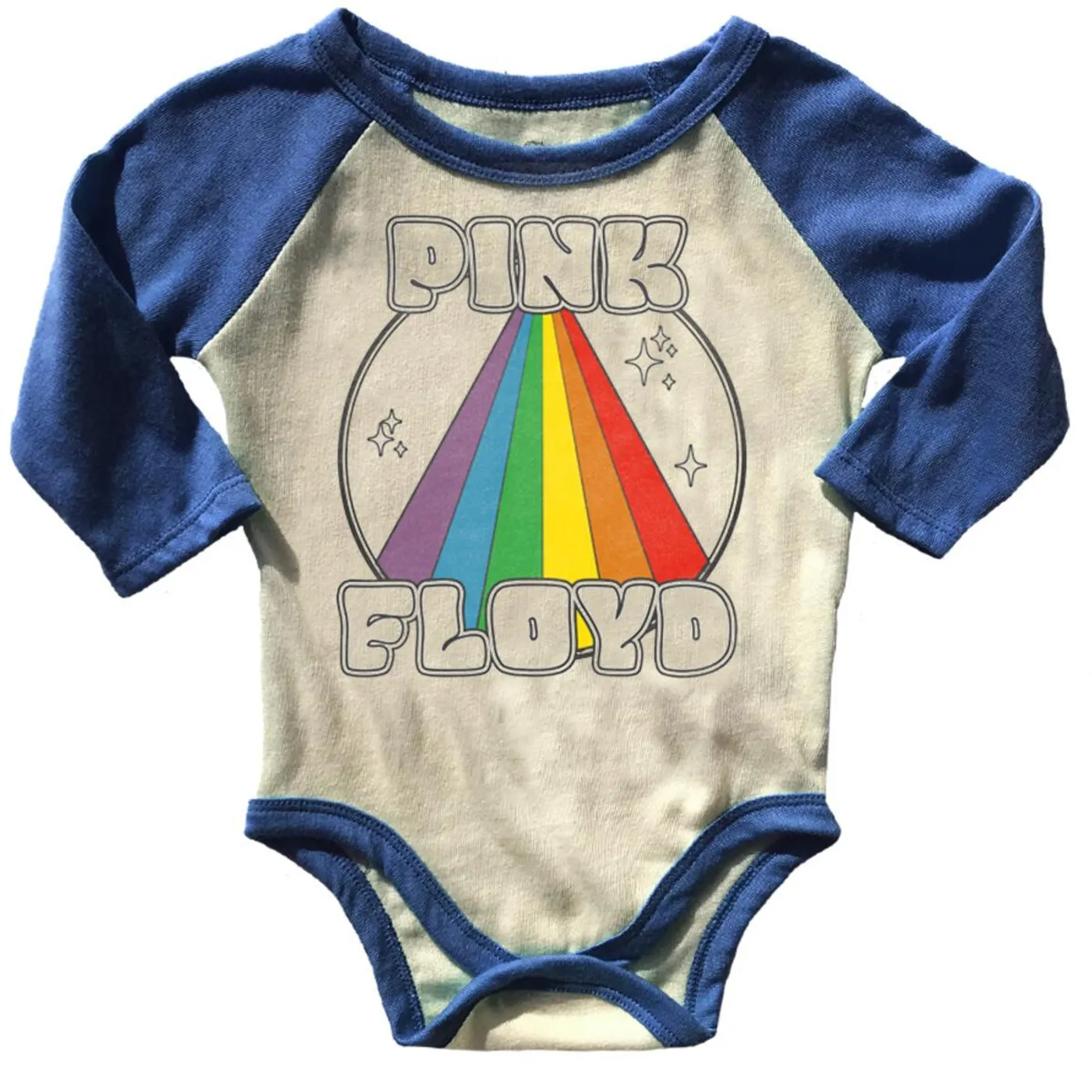 Pink Floyd Raglan Onesie Cream/Royal Blue