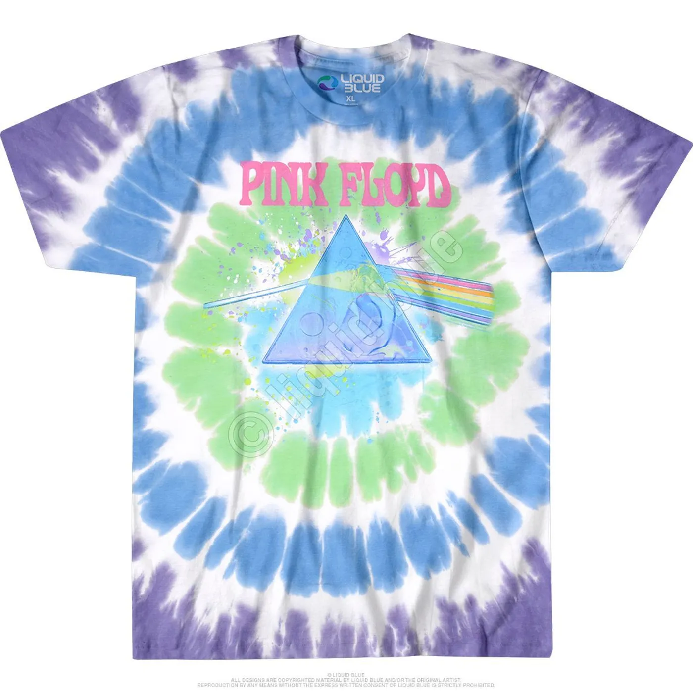 Pink Floyd Dark Side Oil Paint Tie-Dye T-Shirt