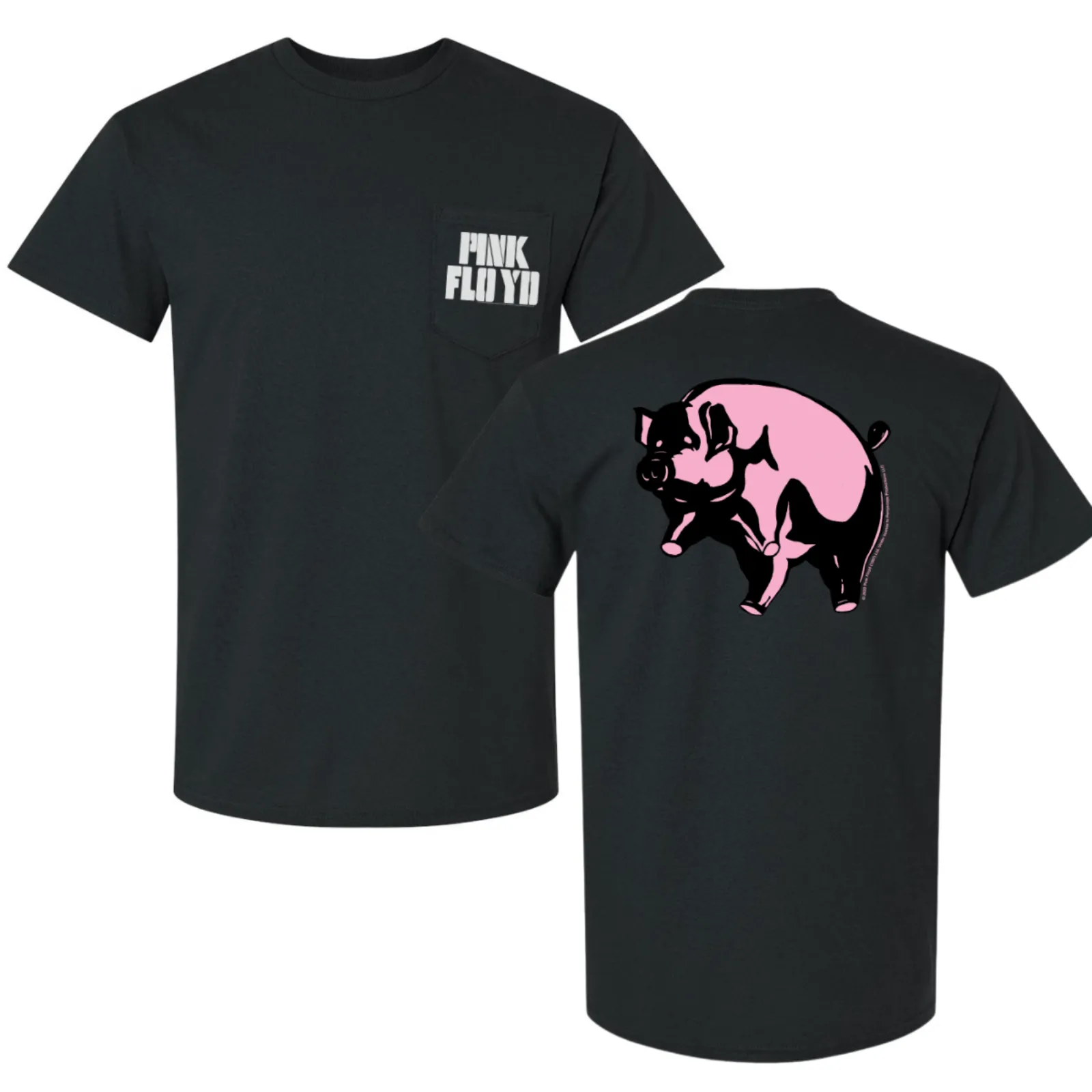 Animals Pink Pig Pocket T-Shirt