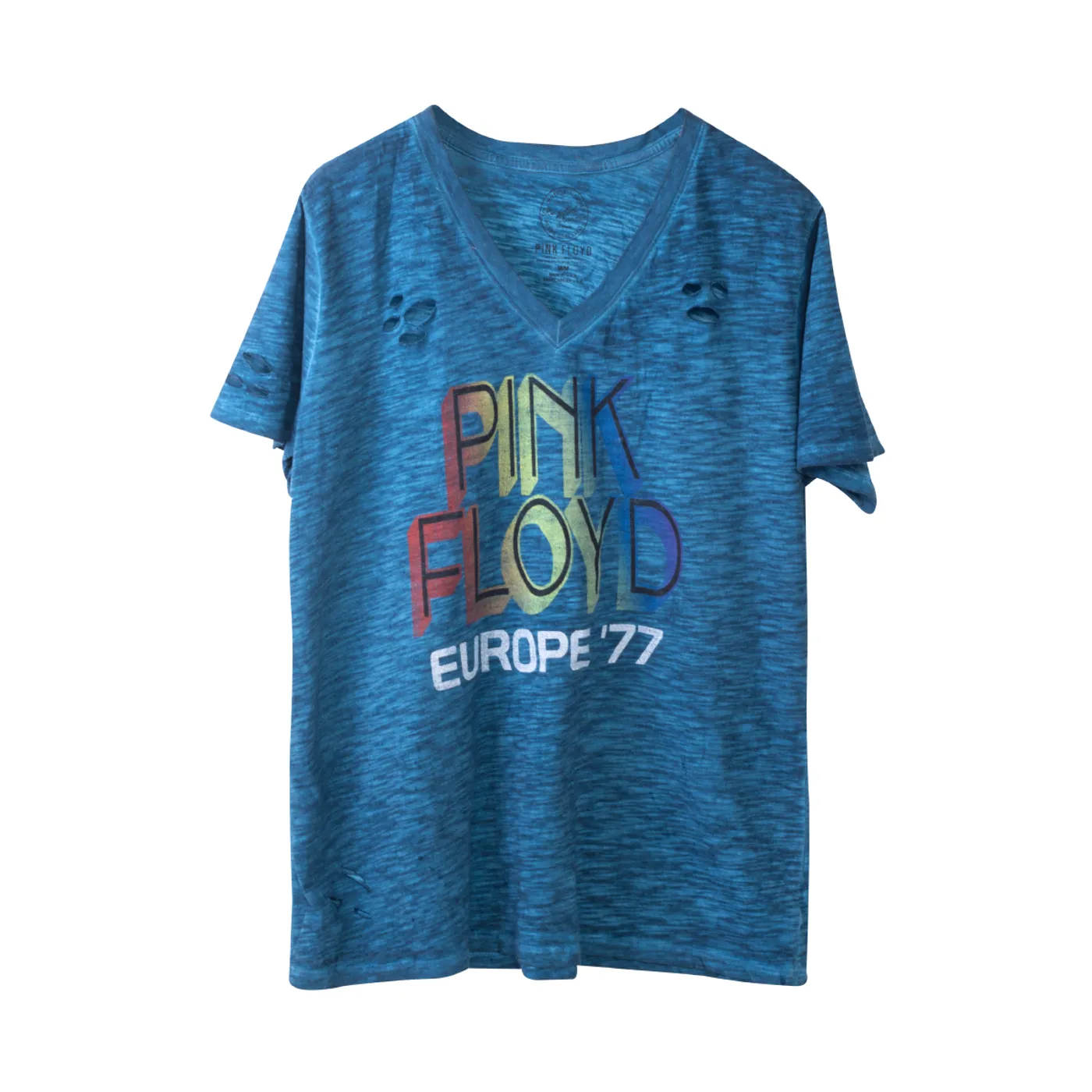 Pink Floyd Europe '77 Blue V-neck T-Shirt