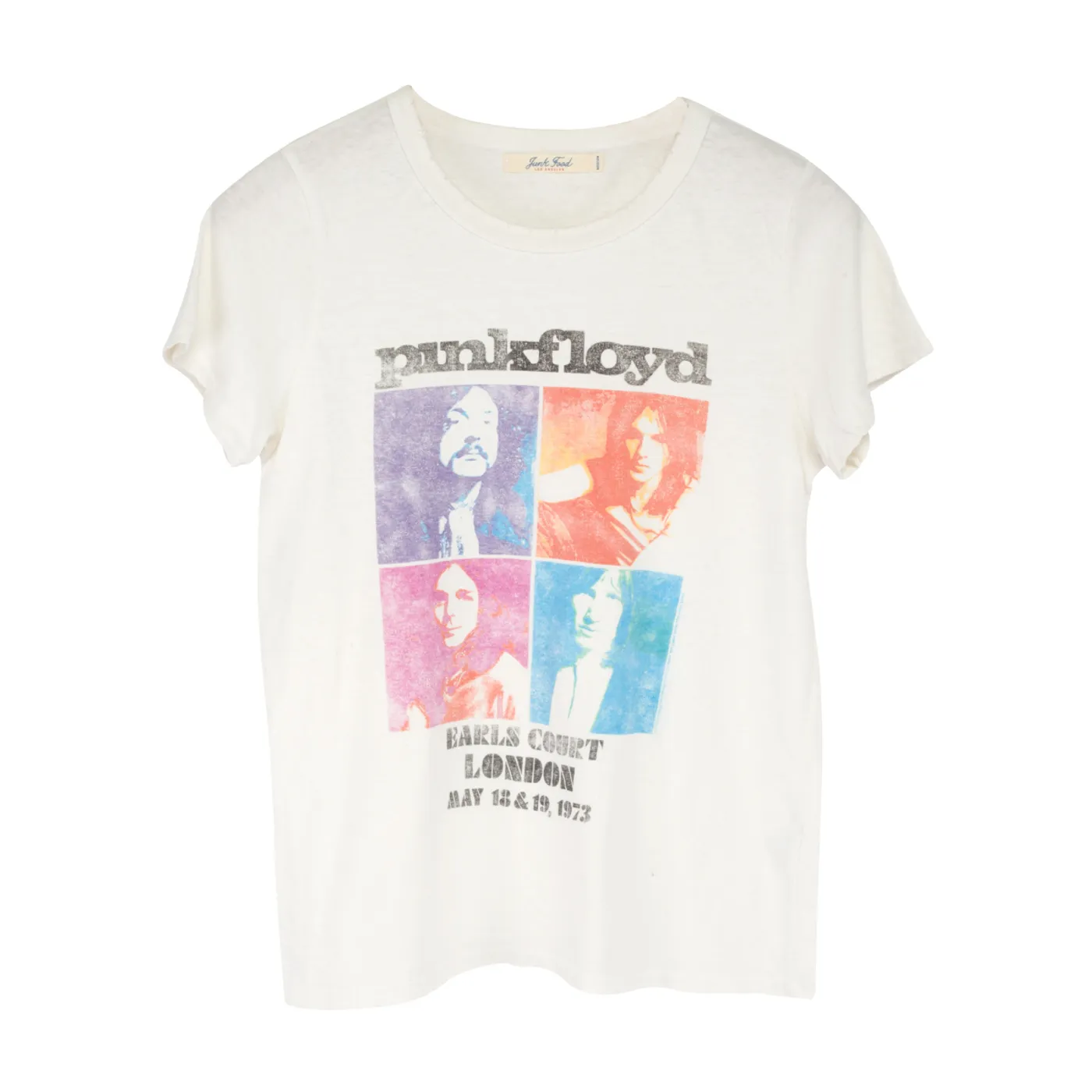 Pink Floyd Faces Multi Color White Earls Court May 18-19, 1973 T-Shirt