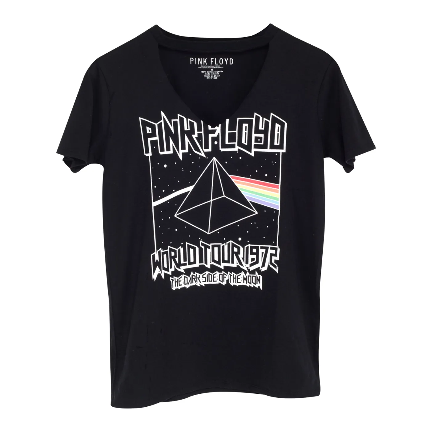 Pink Floyd World Tour 1972 Dark Side Pyramid Black T