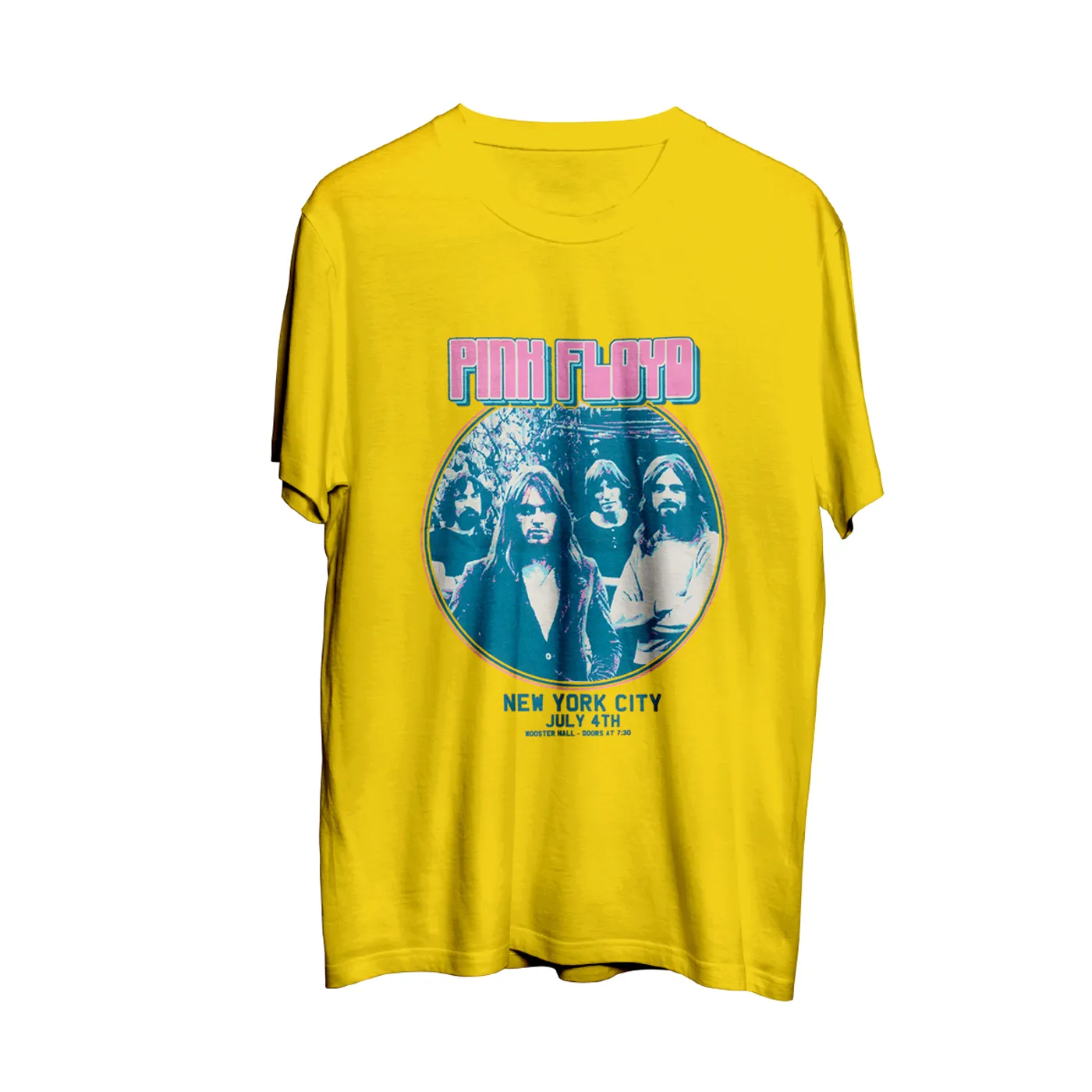 Pink Floyd New York City July 4th Circle Logo Yellow T-Shirt