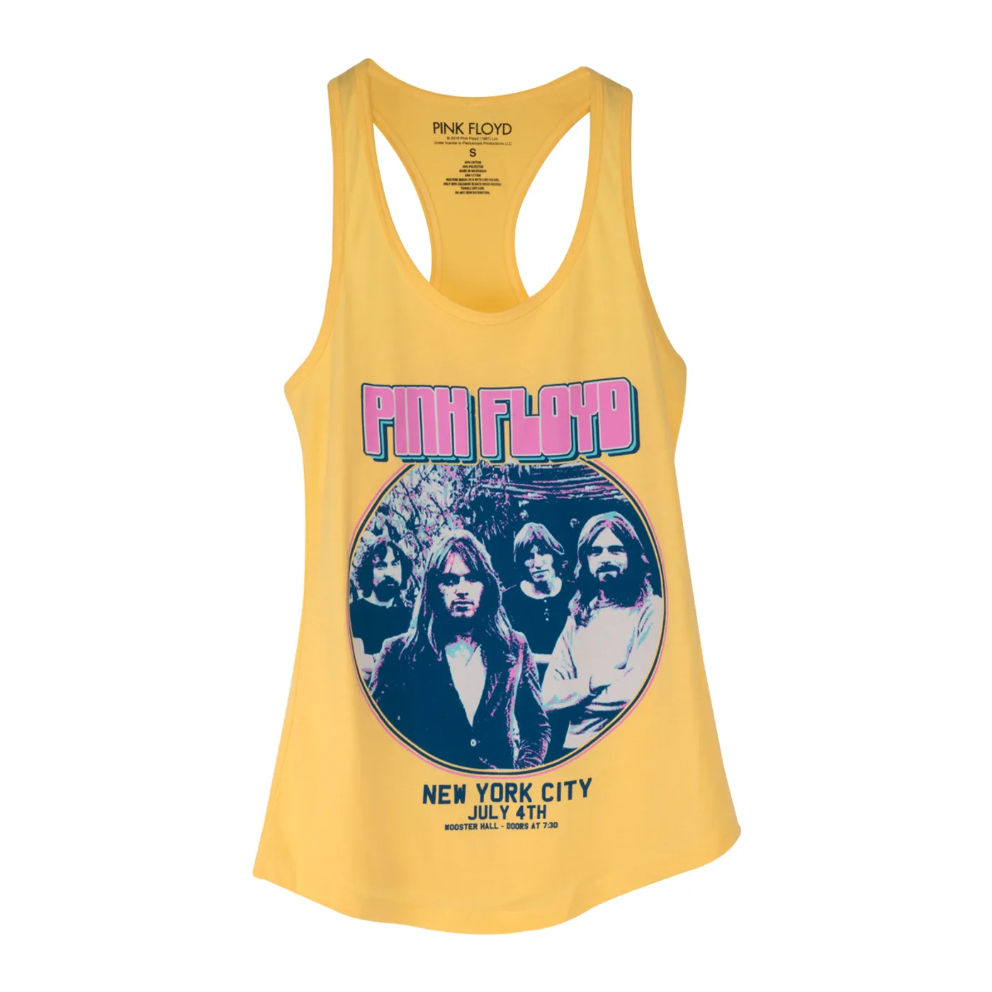 Pink Floyd New York City July 4th Circle Logo Yellow Tank Top