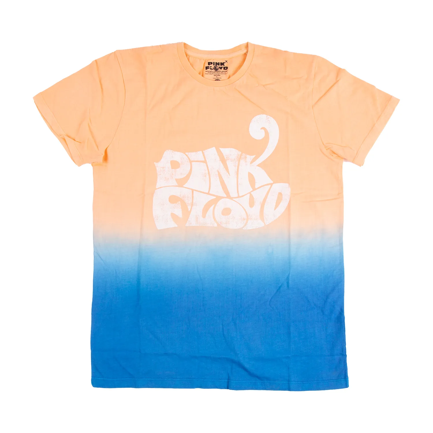 Pink/Blue Tie Dye Retro Lettering White T-shirt