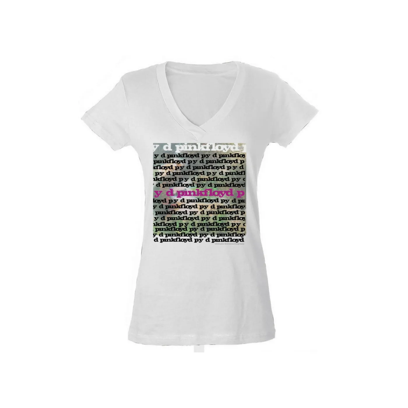 Pink Floyd Women's V- Neck py d Album Artwork T-Shirt