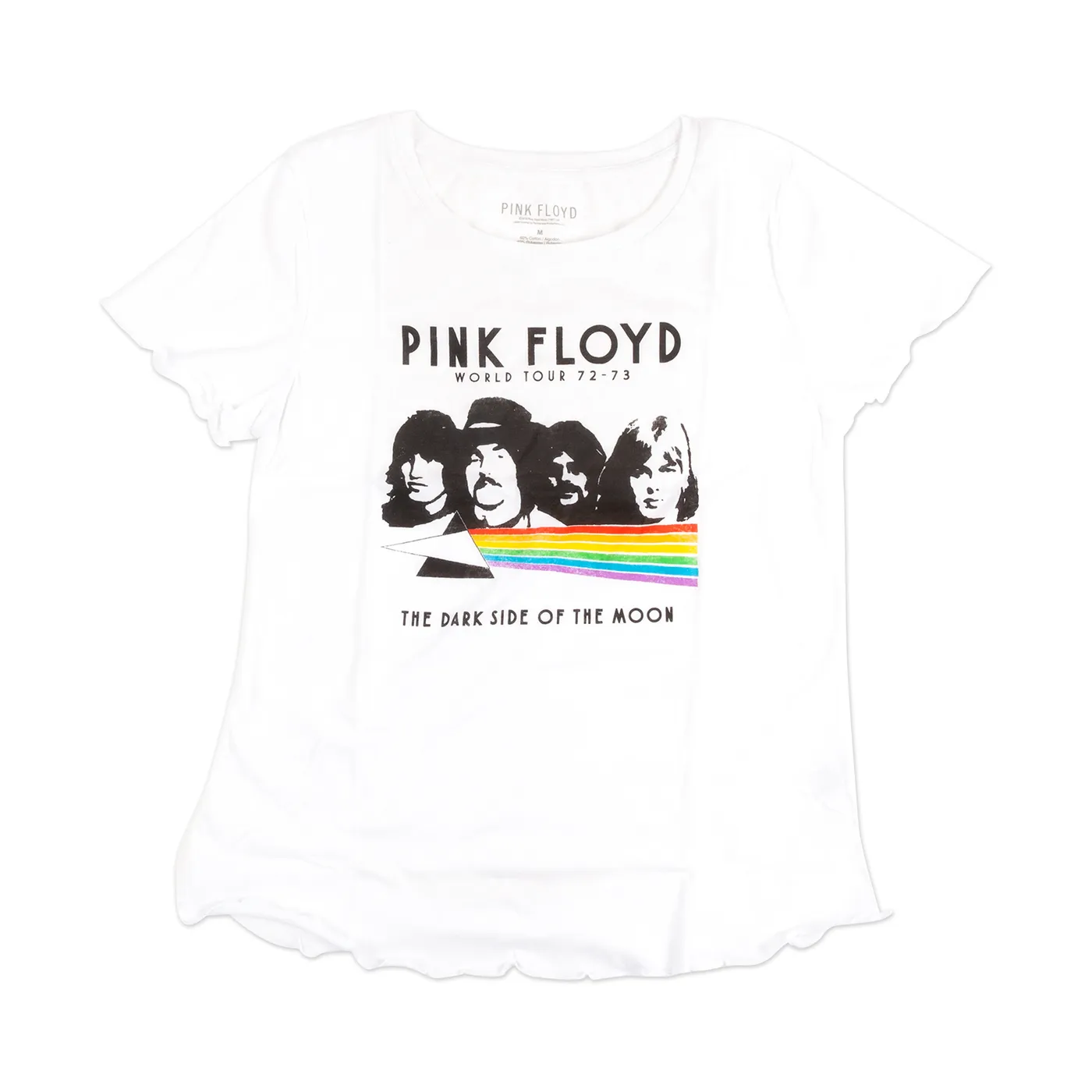 Pink Floyd Dark Side of the Moon Prism With Band White T-Shirt