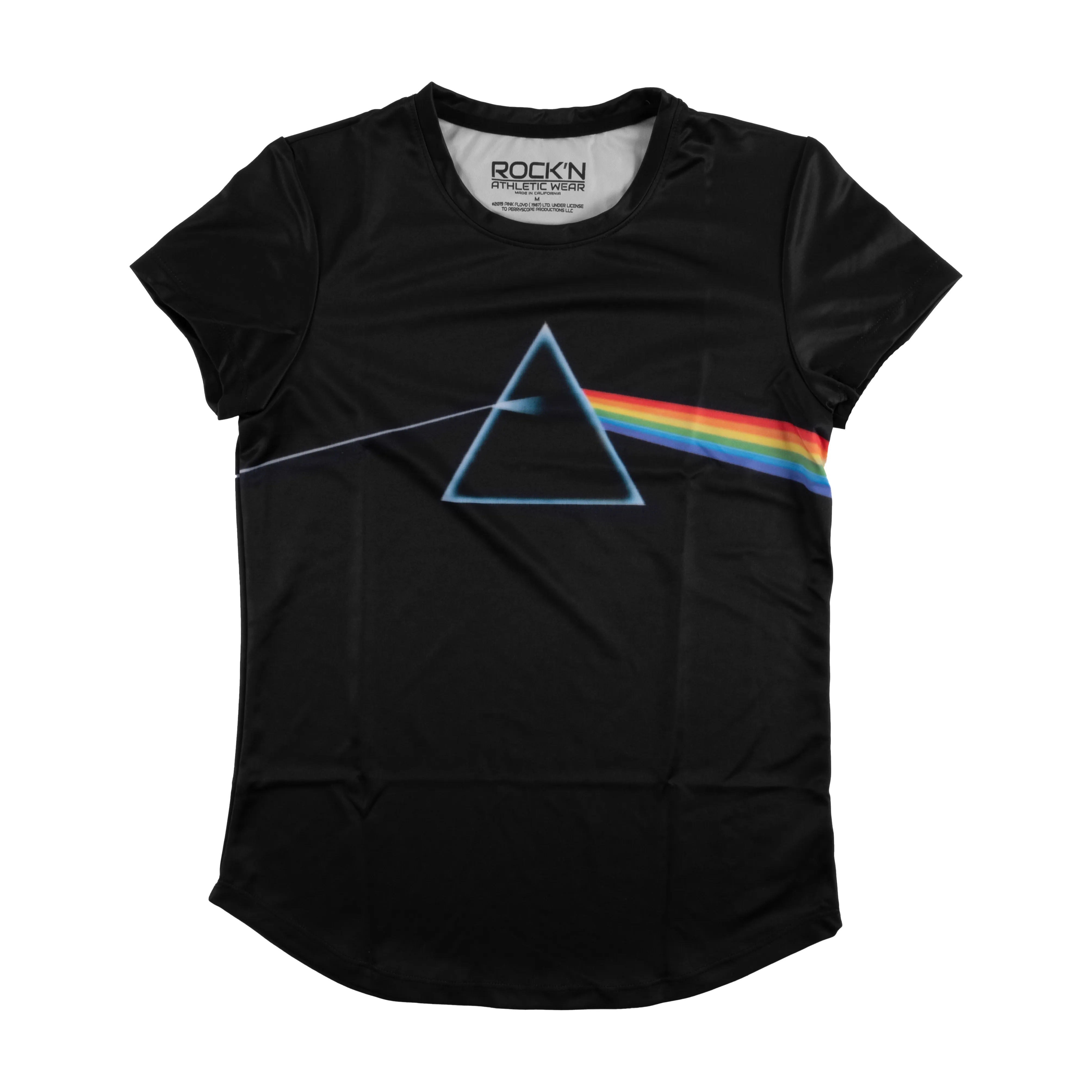 The Dark Side of the Moon Classic Logo Black Ladies Athletic T-Shirt