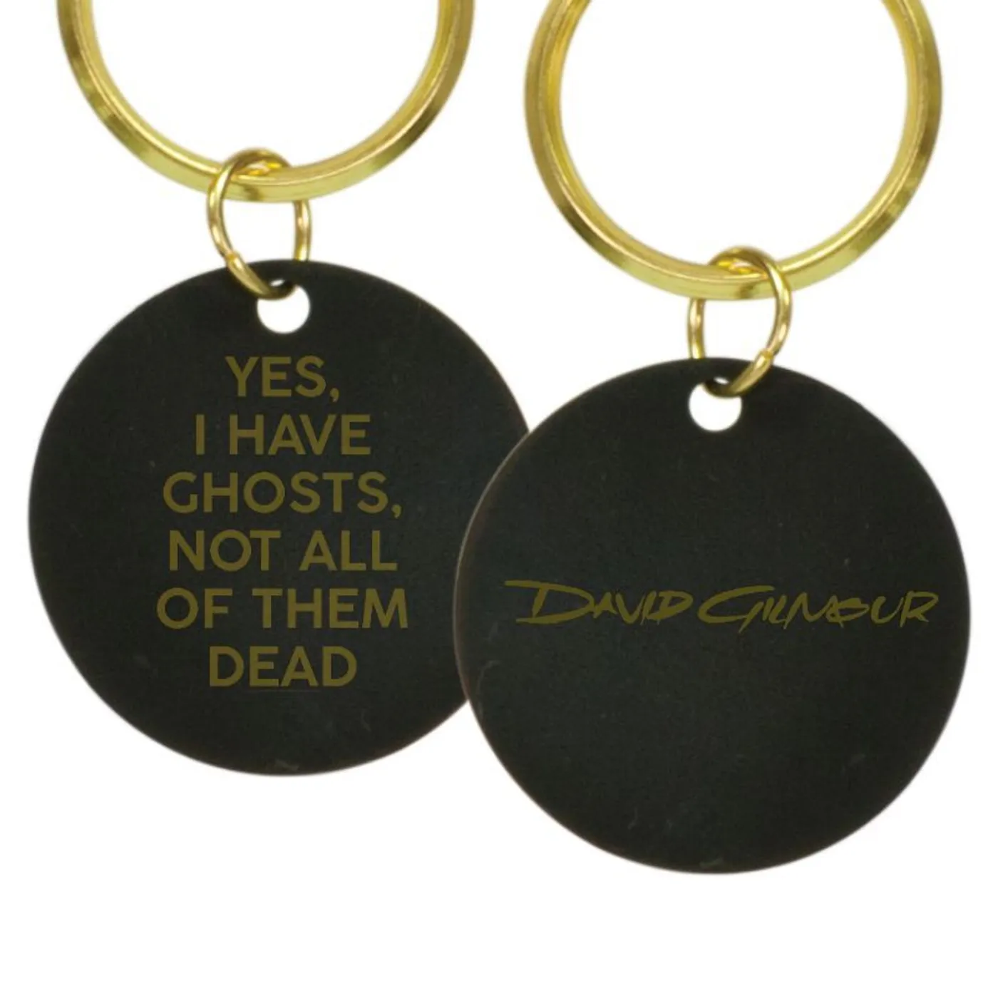 David Gilmour Ghosts Laser Engraved Script Logo Brass Keychain