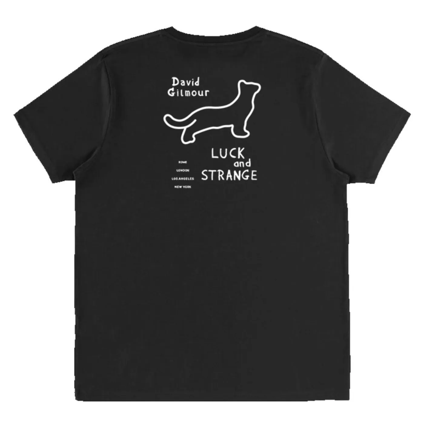 David Gilmour Luck and Strange Tour Black Cat Strat T-Shirt