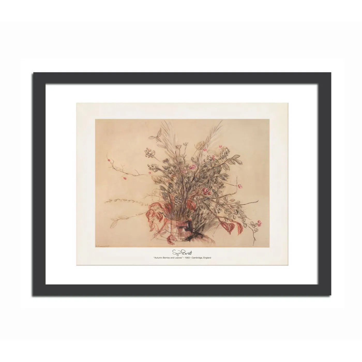 Syd Barrett Autumn Berries and Leaves 11x14