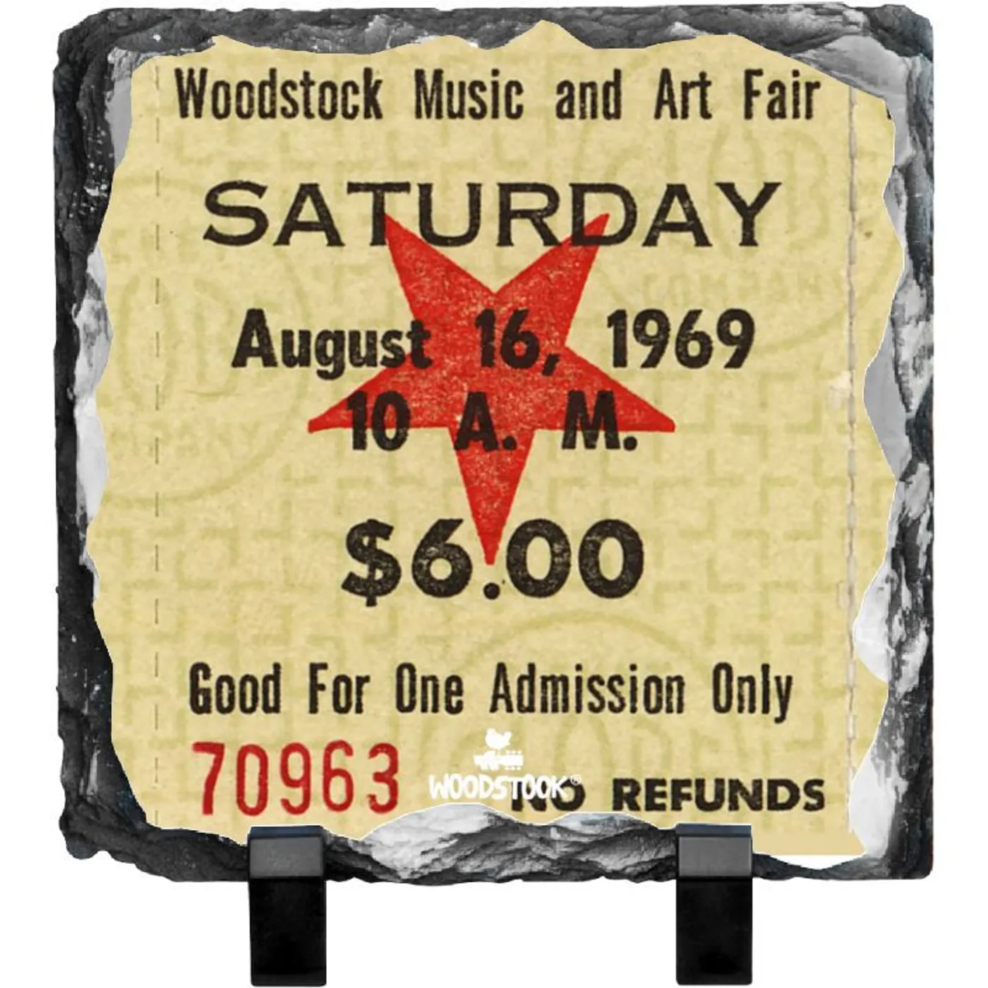 Woodstock Ticket Photo Slate