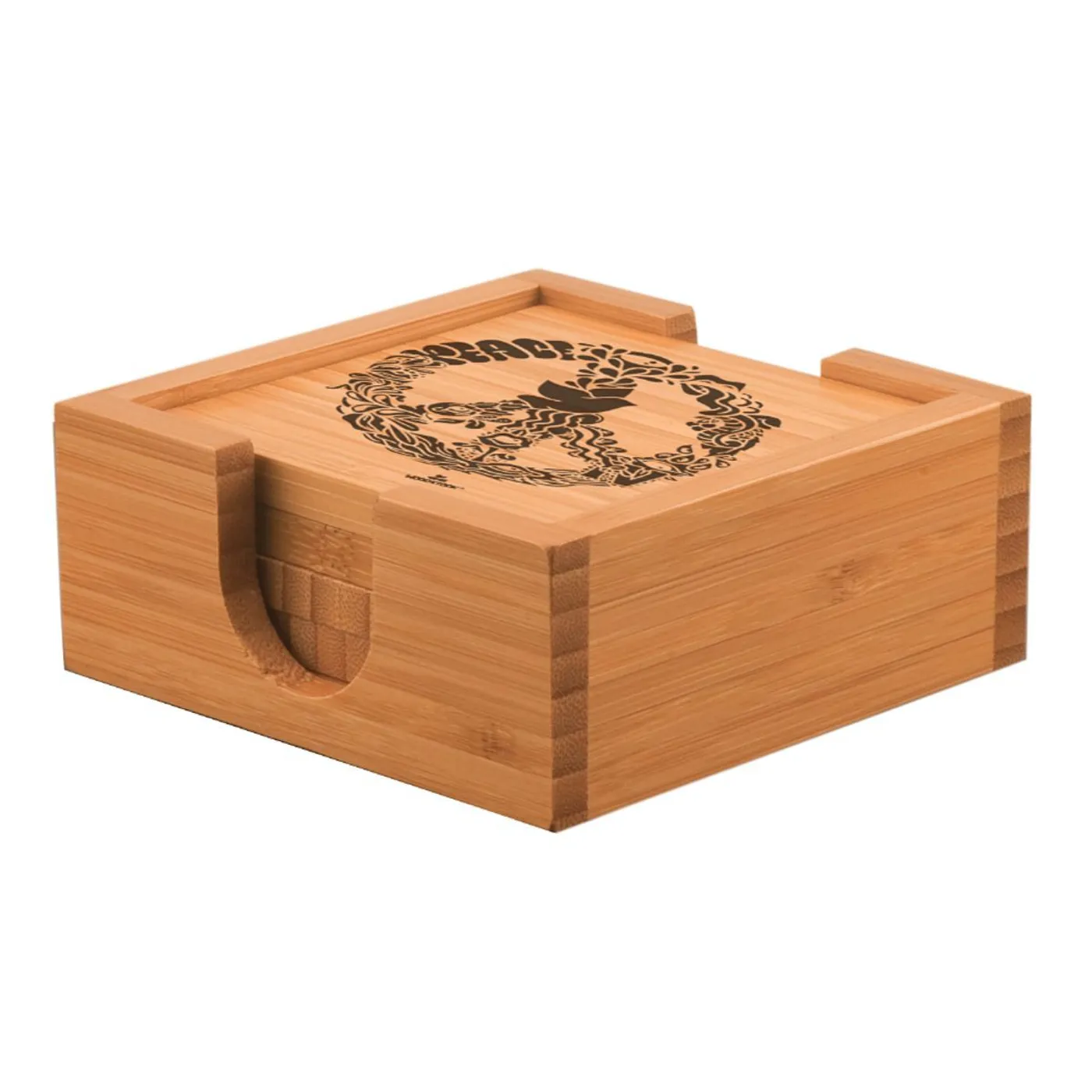 Woodstock 420 Laser Etched Bamboo Coaster Set