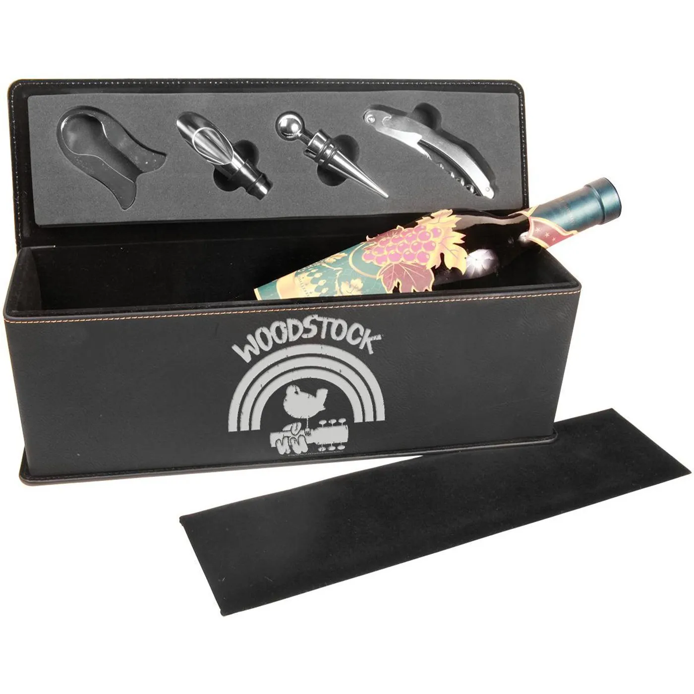 Woodstock Rainbow Logo Laser Engraved Wine Box Gift Set