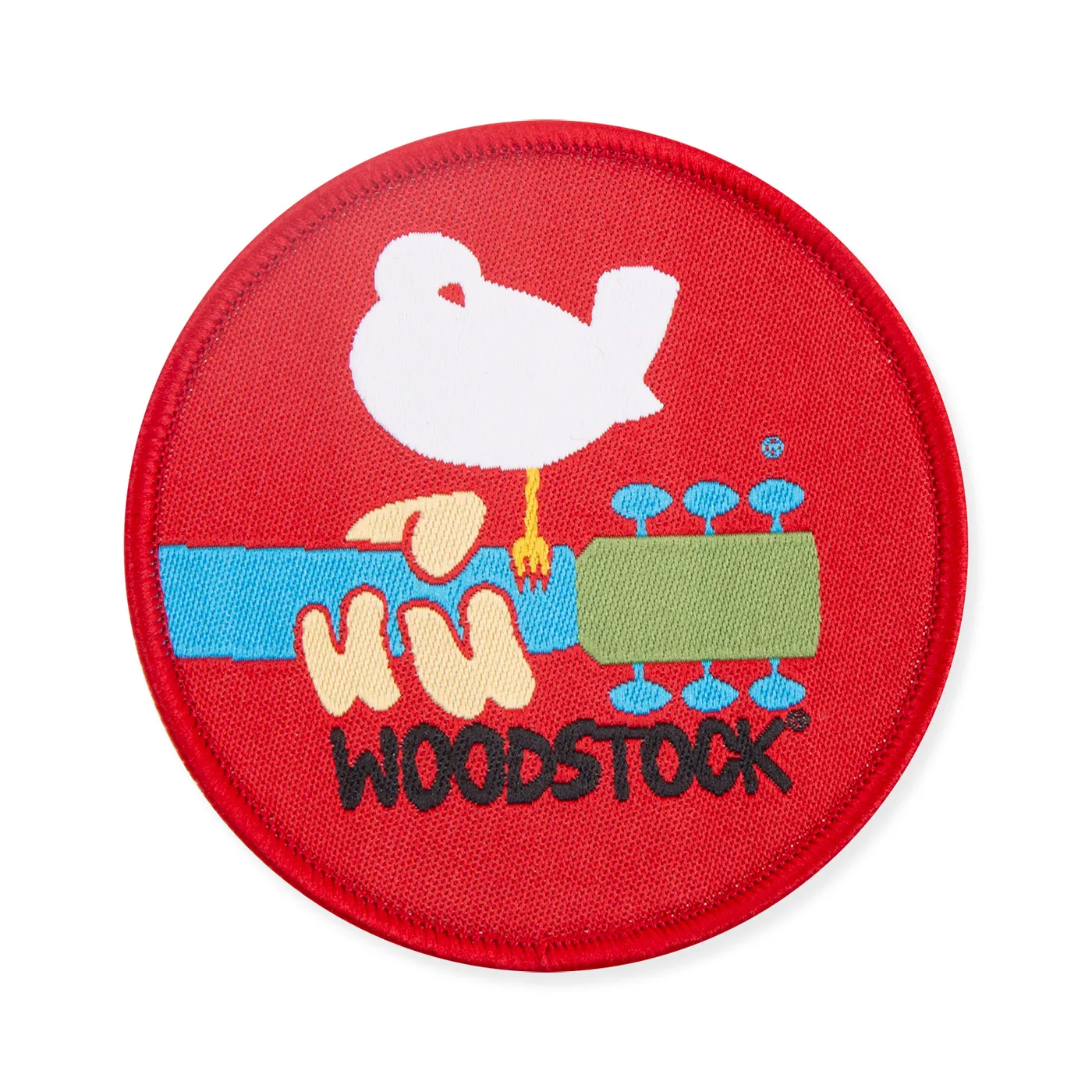 Woodstock Bird Guitar Logo Red Patch