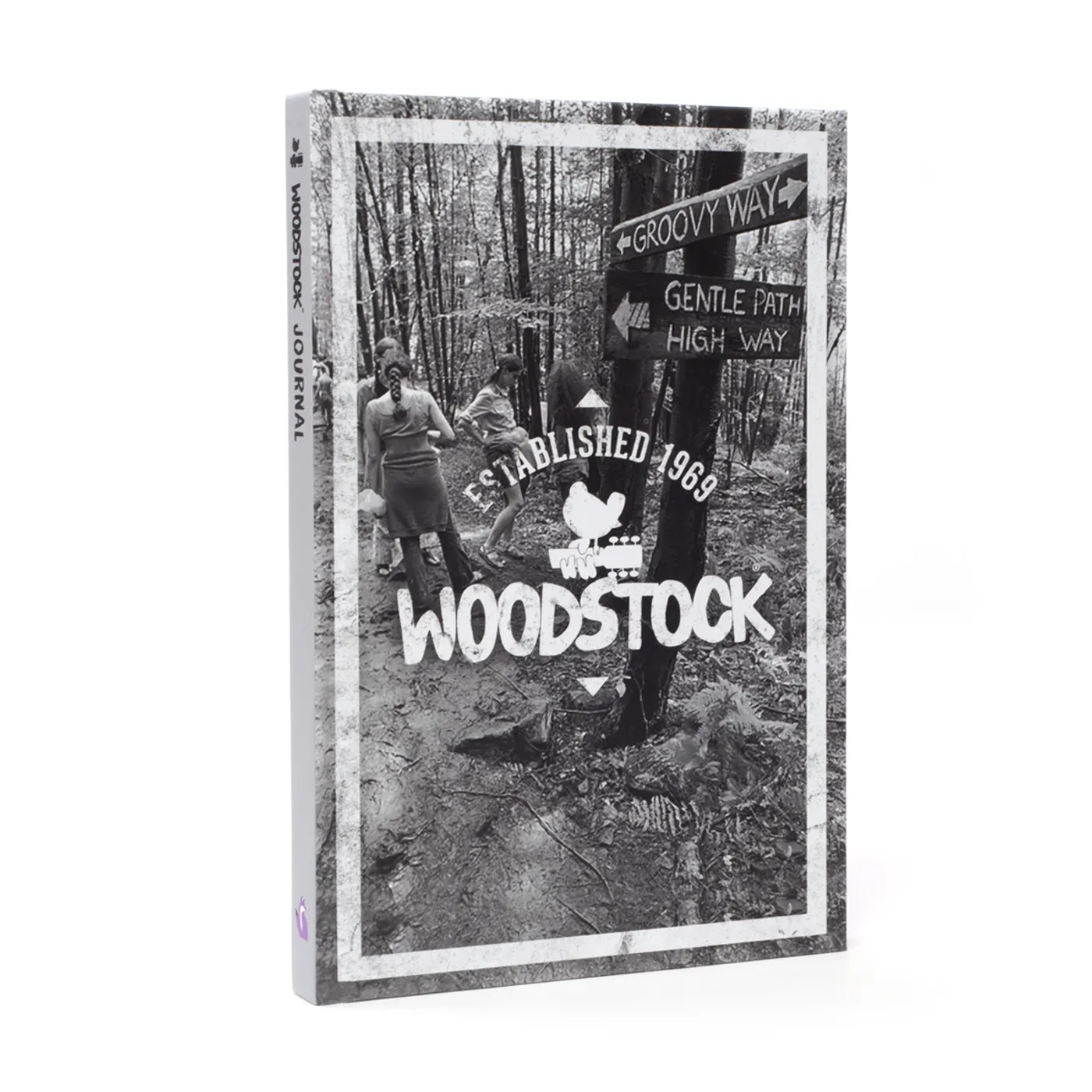 Woodstock Groovy Way Black and White Notebook