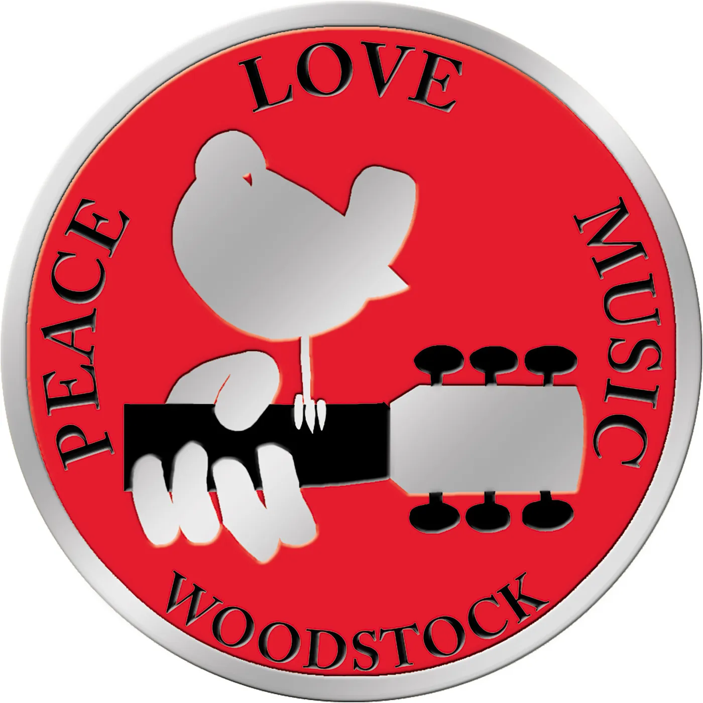 Woodstock 1.125" Round Metal Sticker