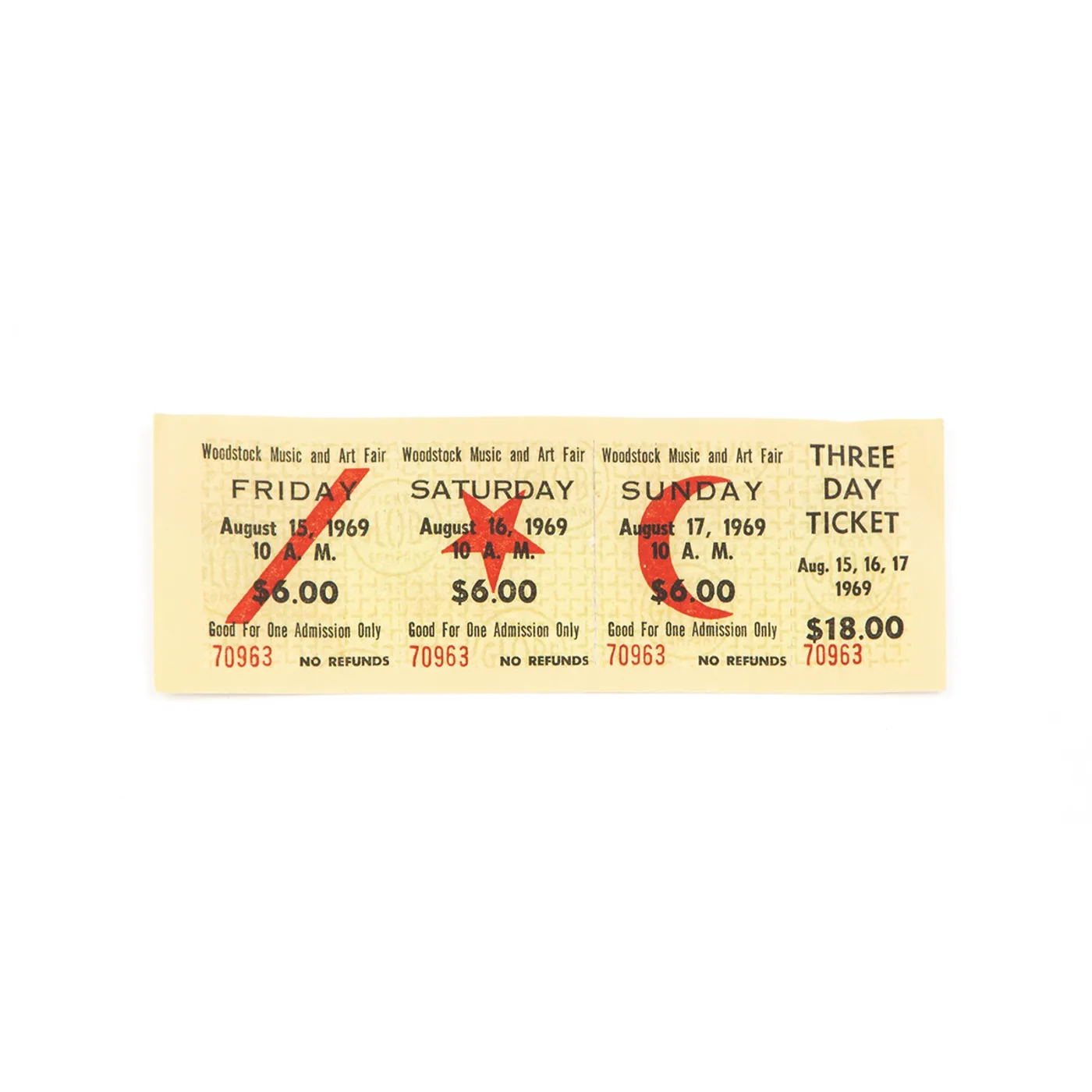 Woodstock 3 Day Ticket Sticker