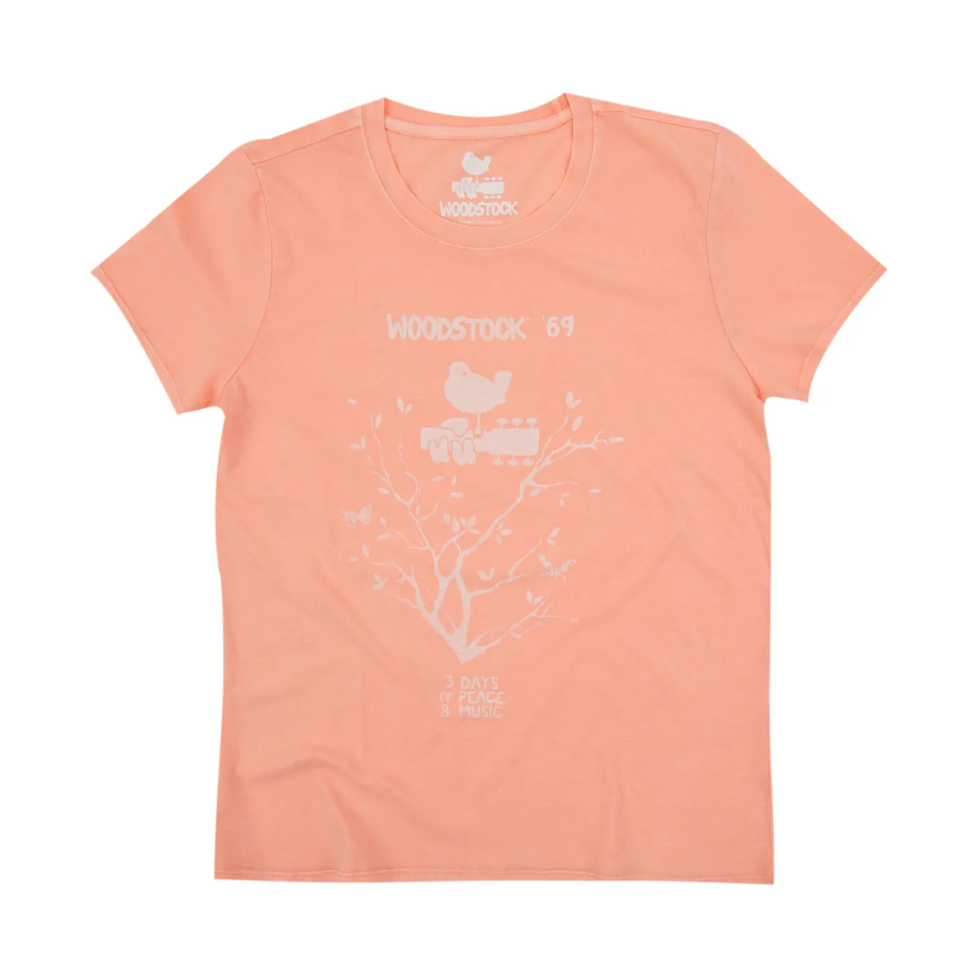 Woodstock Women's Peach 3 Days of Peace and Music T-shirt