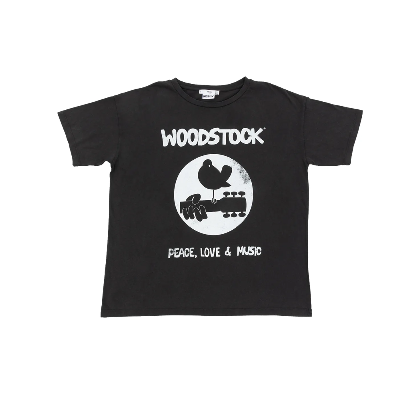 Woodstock Logo Casual Black T-Shirt