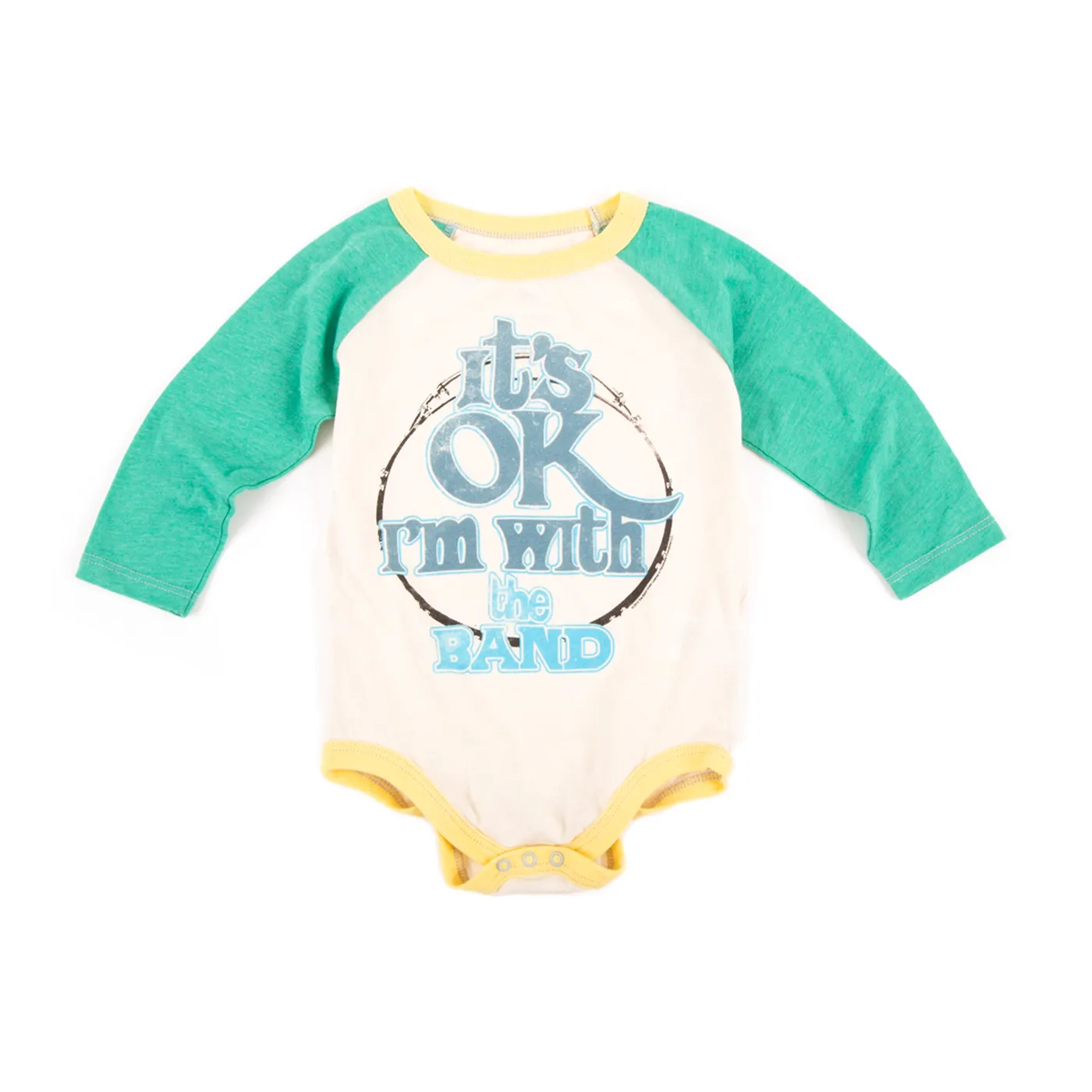 The Band - It's Ok I'm With The Band White Long Sleeve Raglan Onesie