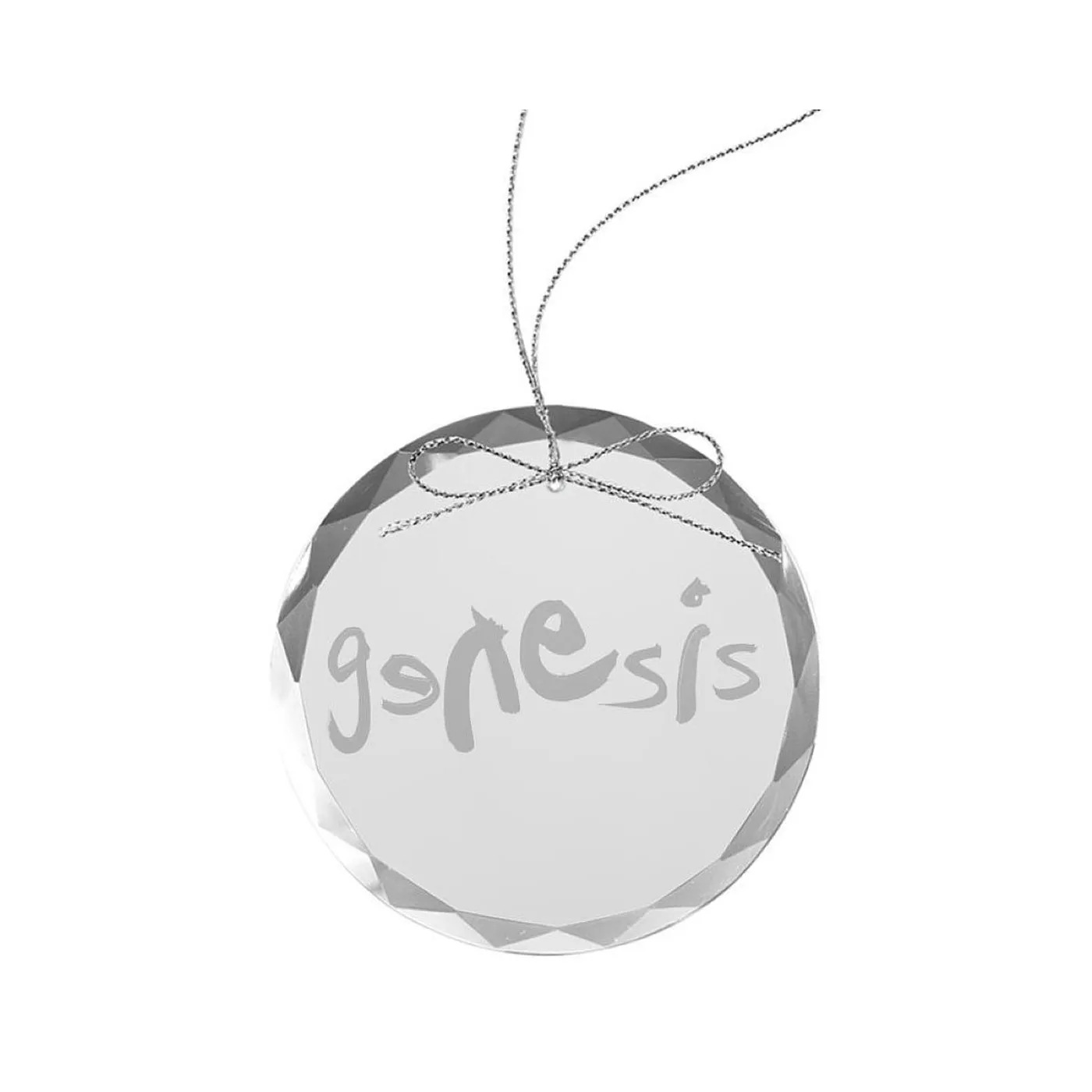 Genesis Modern Logo Round Laser-Etched Glass Ornament