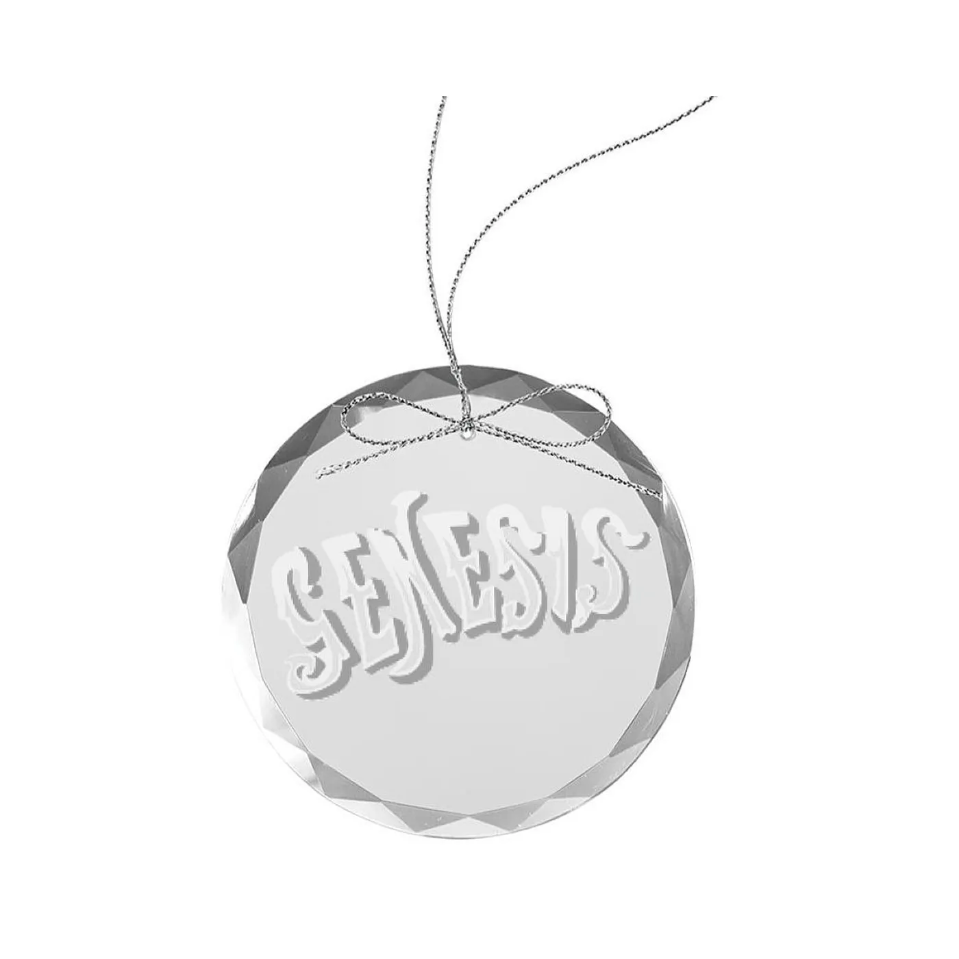 Genesis Circa 70s Logo Round Laser-Etched Glass Ornament