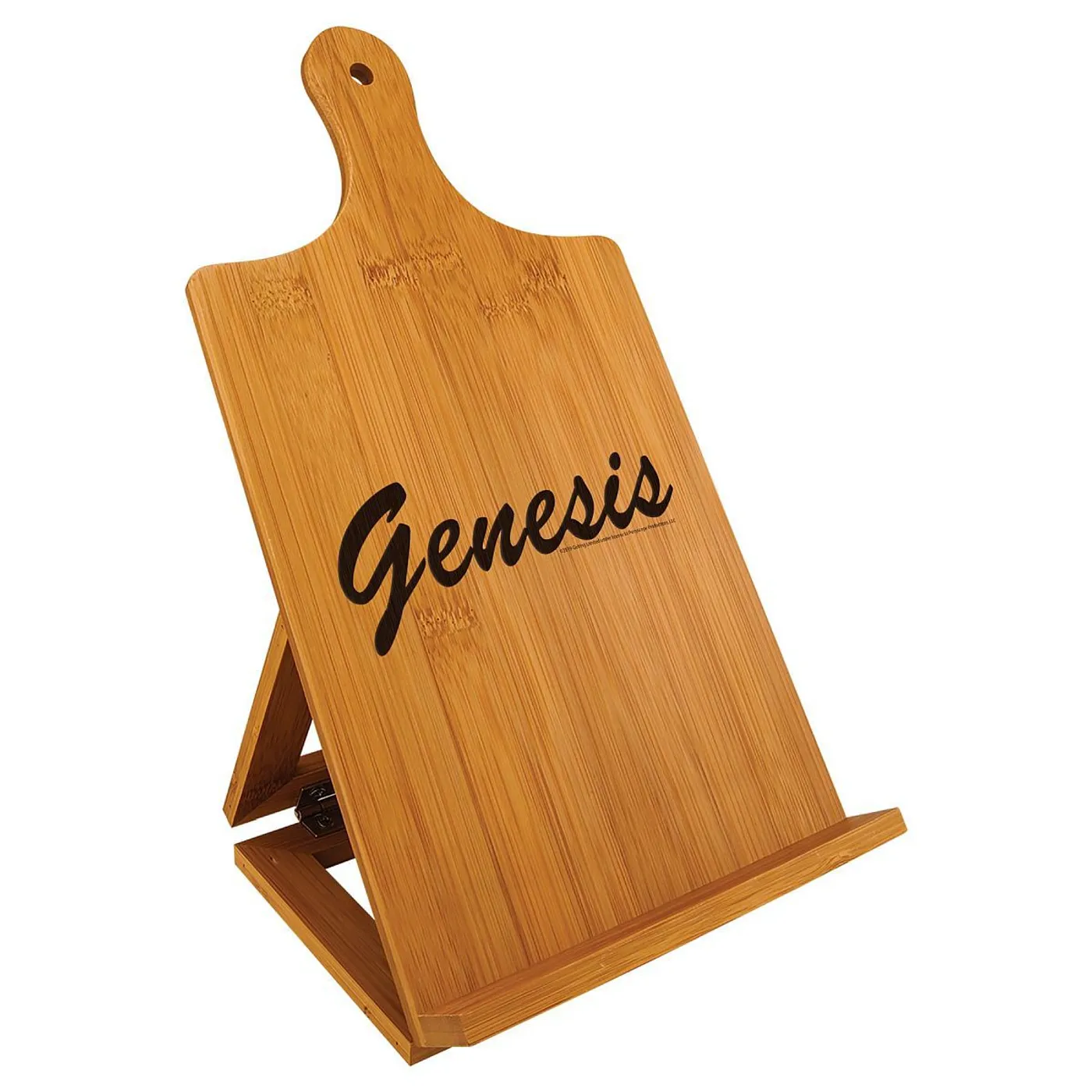 Genesis Circa 80s Logo Engraved Bamboo Cookbook Easel