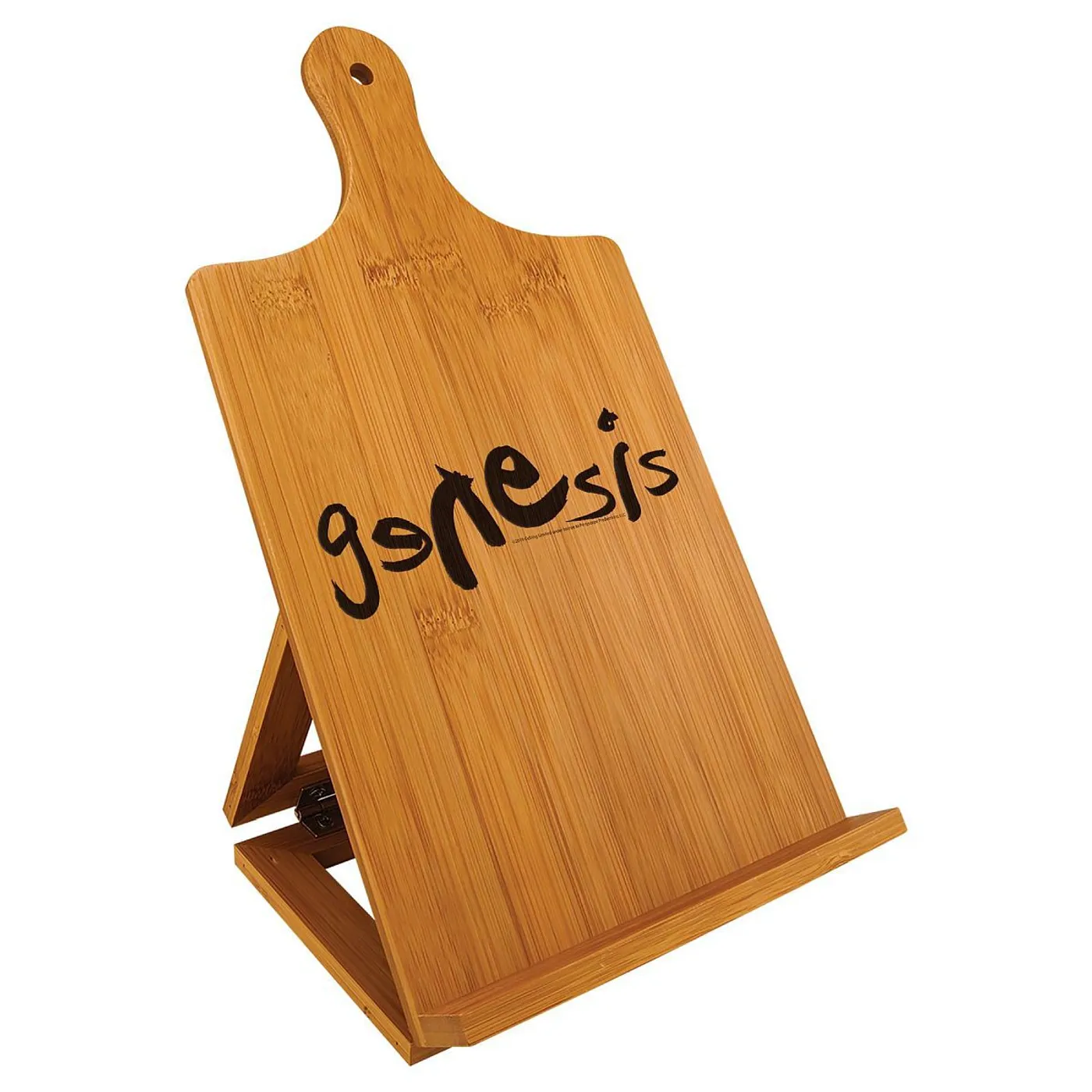 Genesis Modern Logo Engraved Bamboo Cookbook Easel