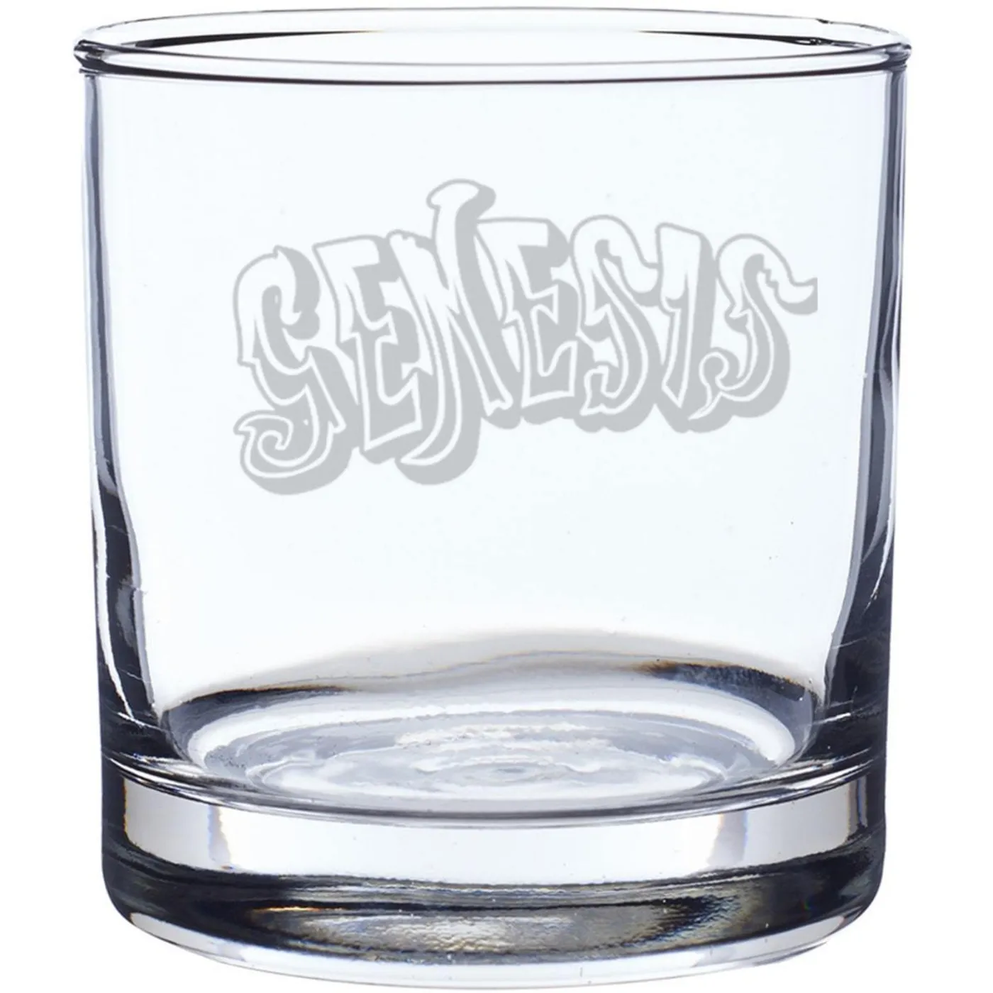Genesis 70's Logo Laser-Etched Whiskey Glass