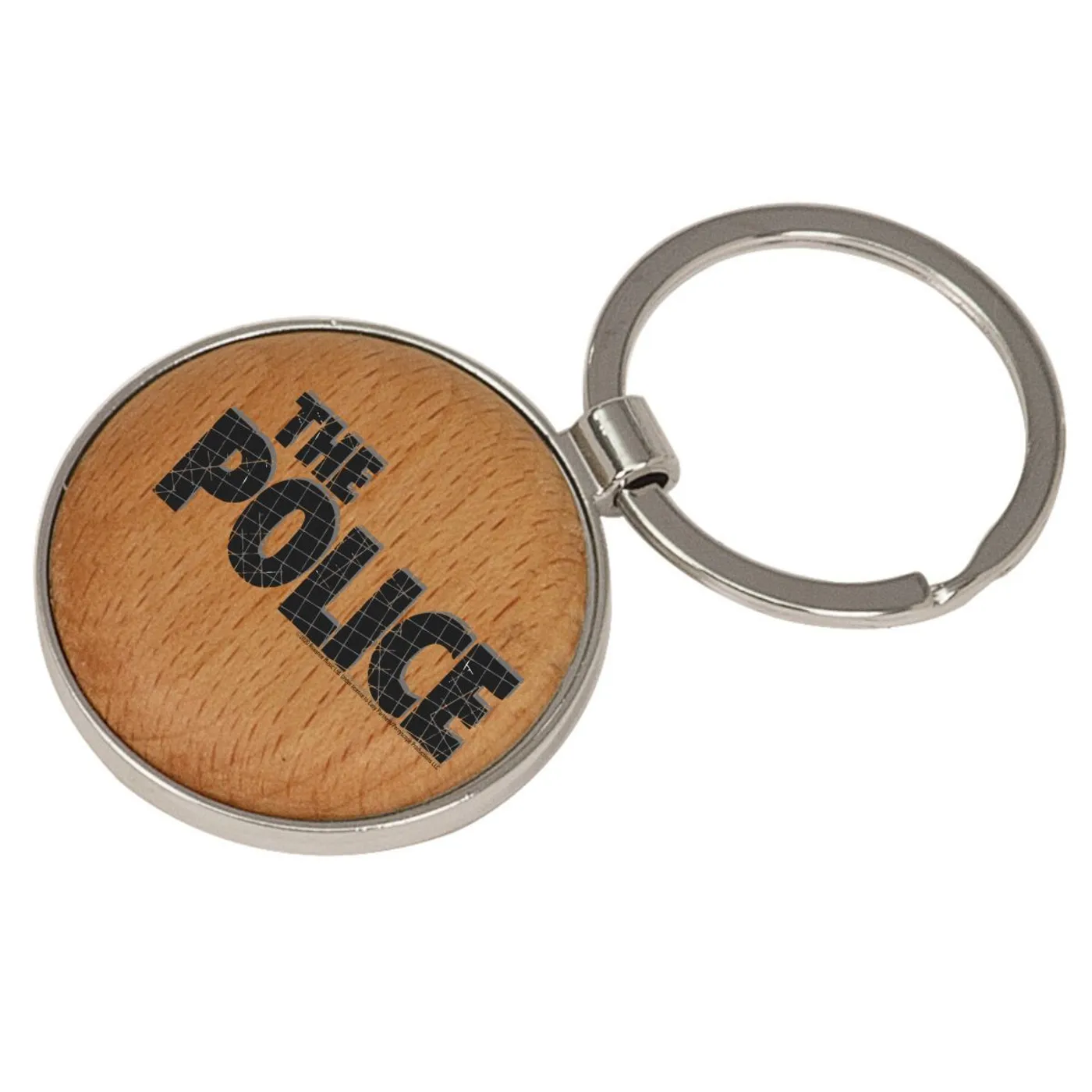 The Police Textured Logo Laser Engraved Maple Keychain