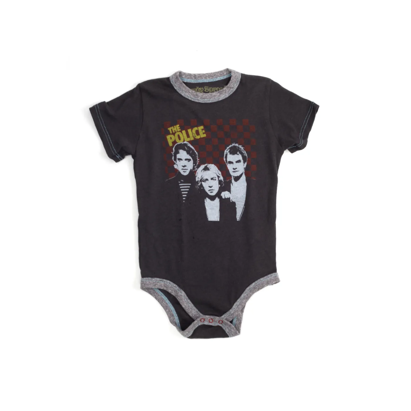 The Police Checkered Logo B&W Band Faces Onesie