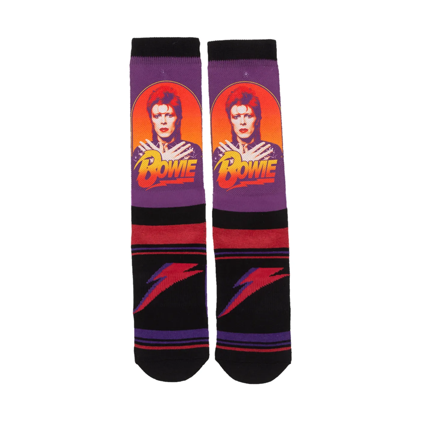 David Bowie Red & Purple Crew Socks