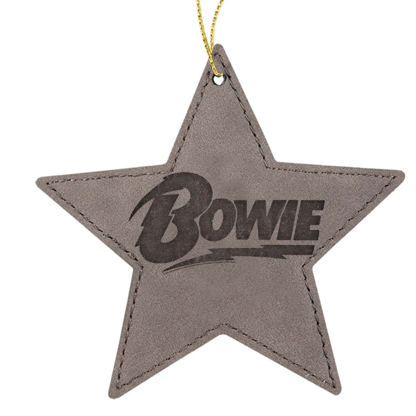 David Bowie Logo Leather Star Ornament
