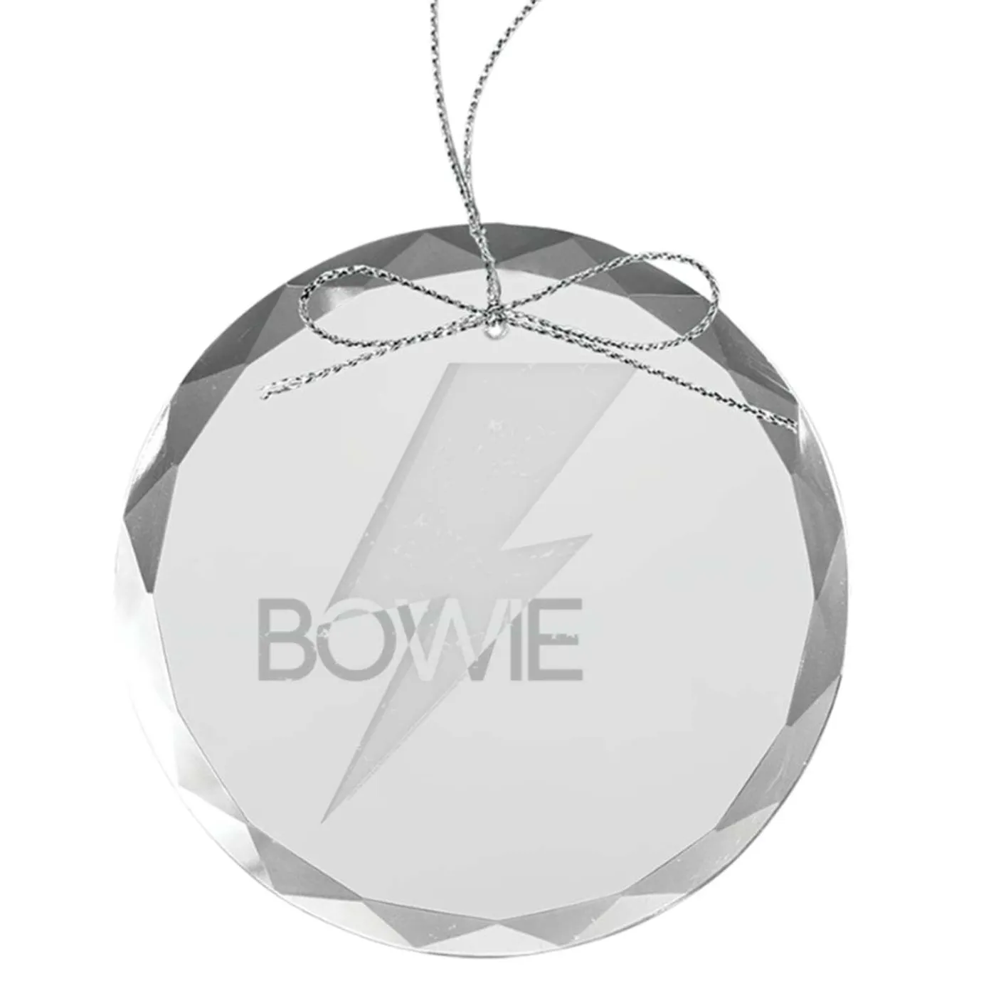 David Bowie Bold Round Laser-Etched Glass Ornament