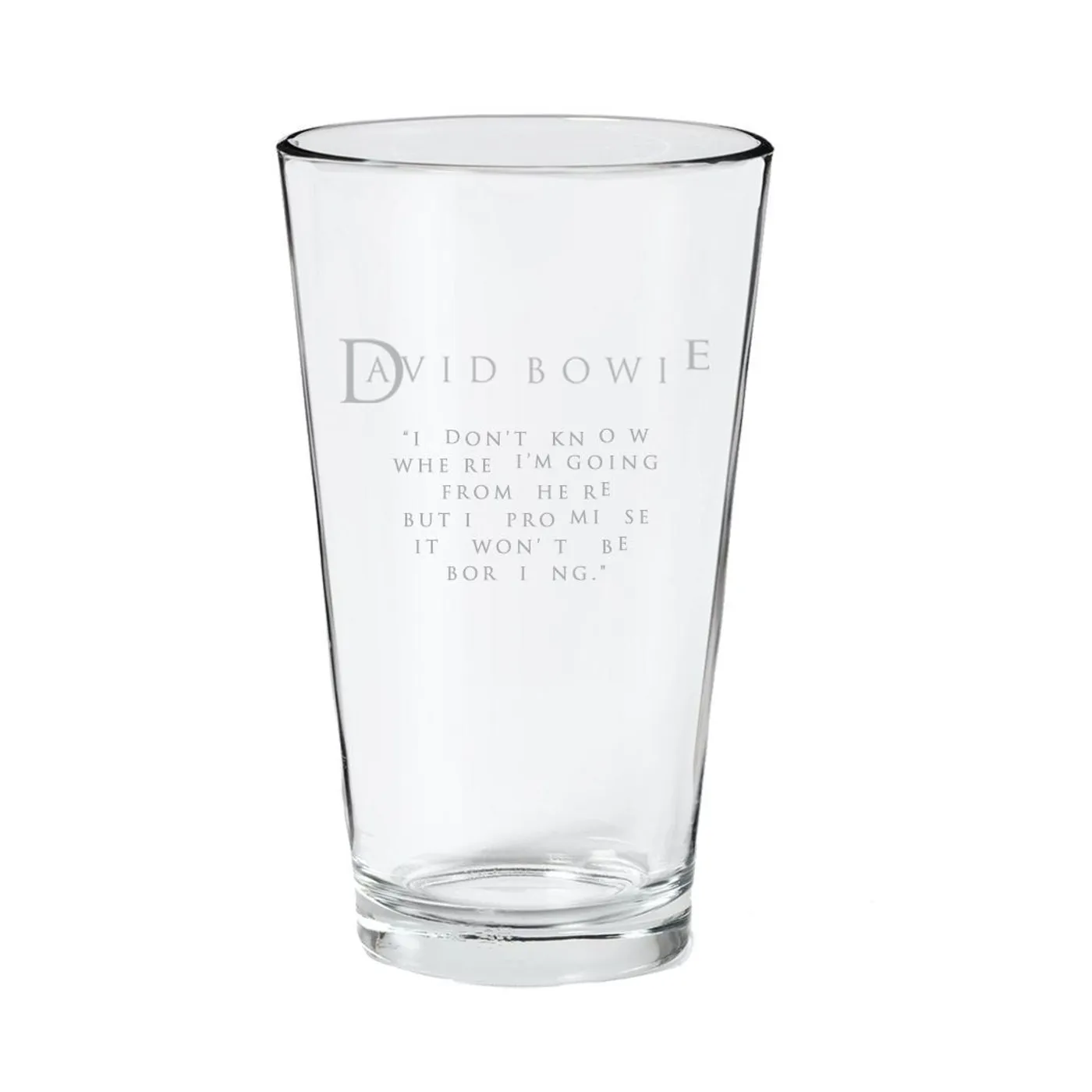 David Bowie I Don't Know Etched Pint Glass