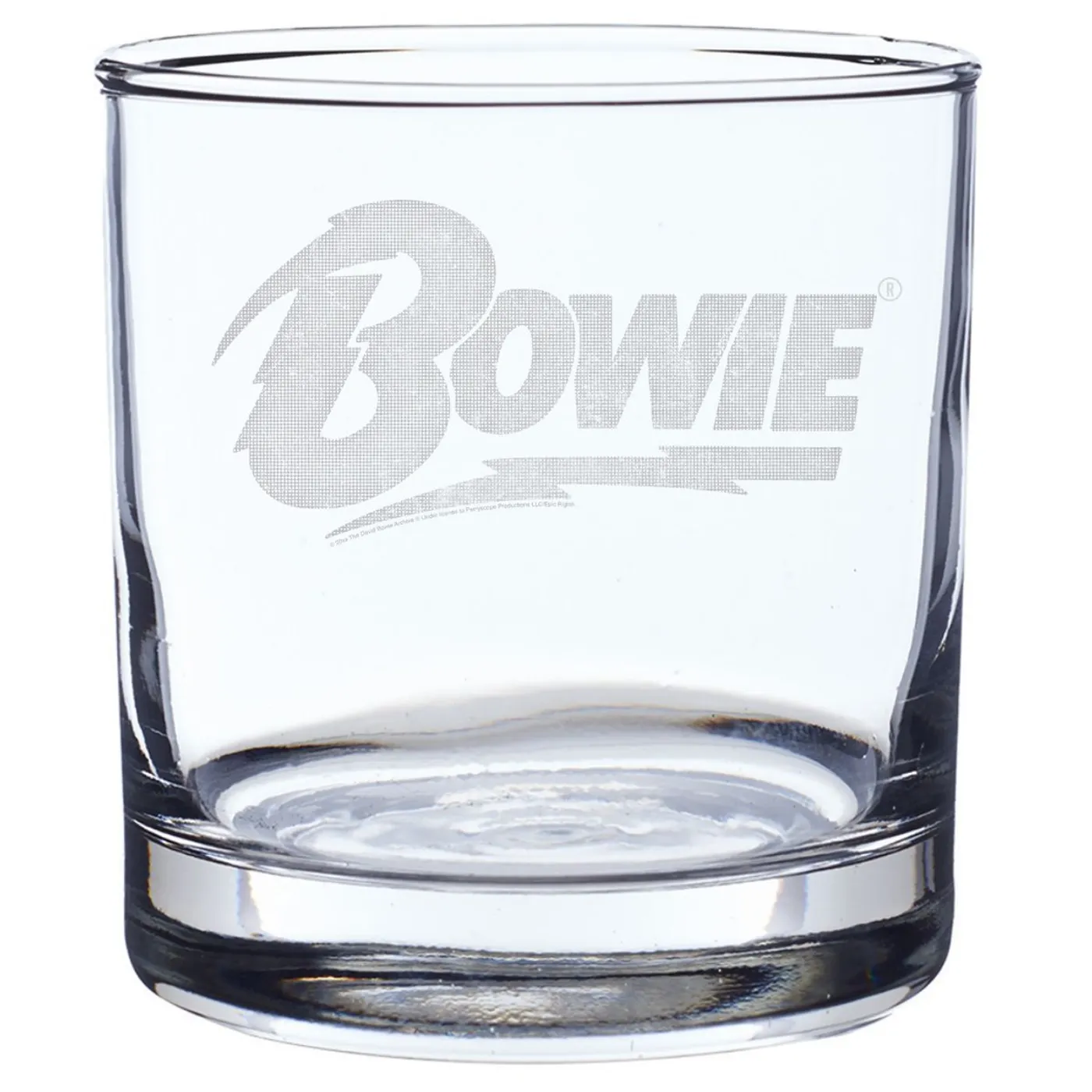 David Bowie Logo Laser-Etched Rocks Glass