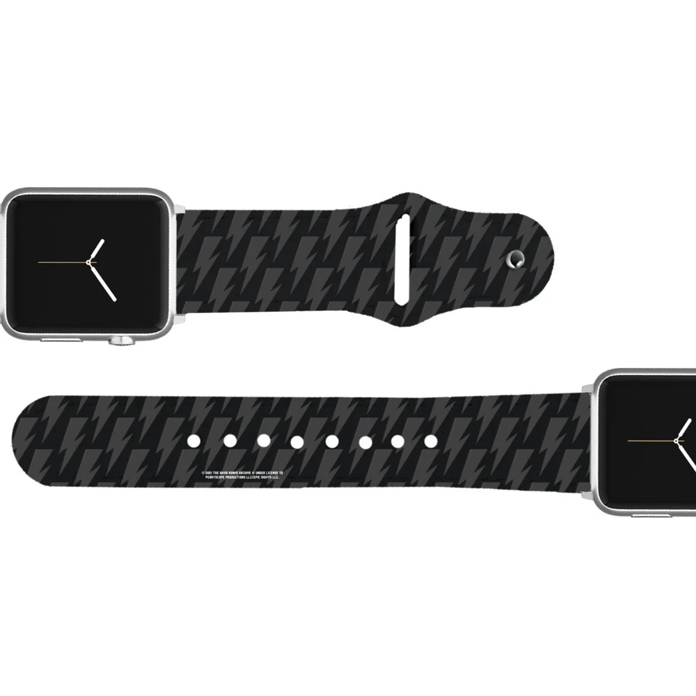 David Bowie Bowie Bolt Black & Grey Leather Smart Watch Band