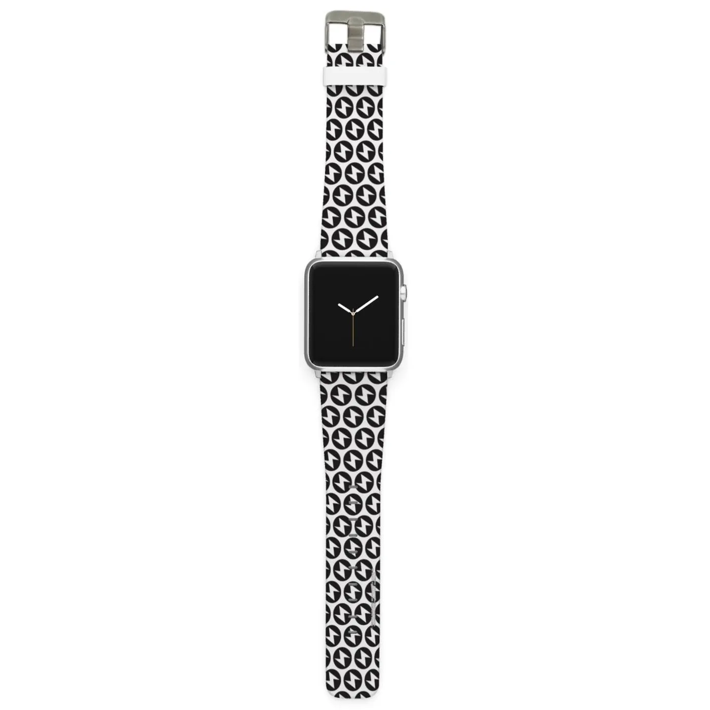 David Bowie Black & White Bowie Bolt Silicone Smart Watch Band