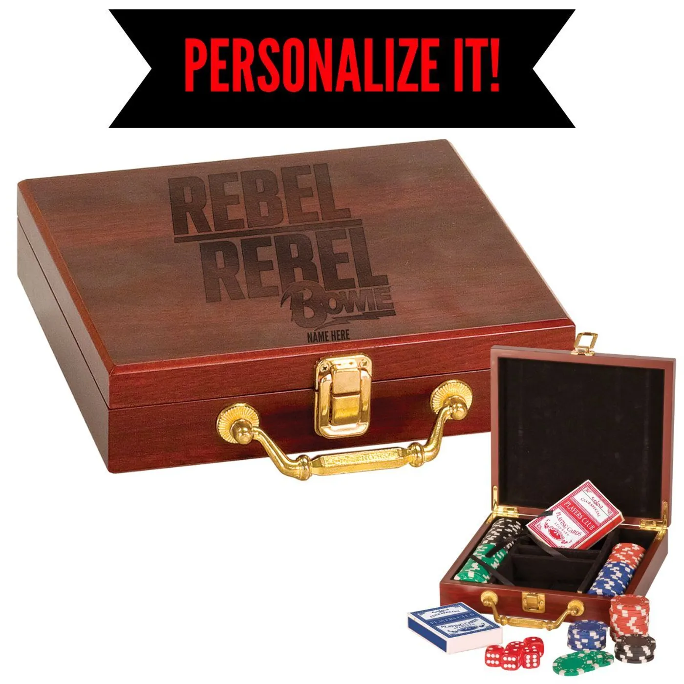 David Bowie Rebel Rebel 75 Deluxe Poker Set