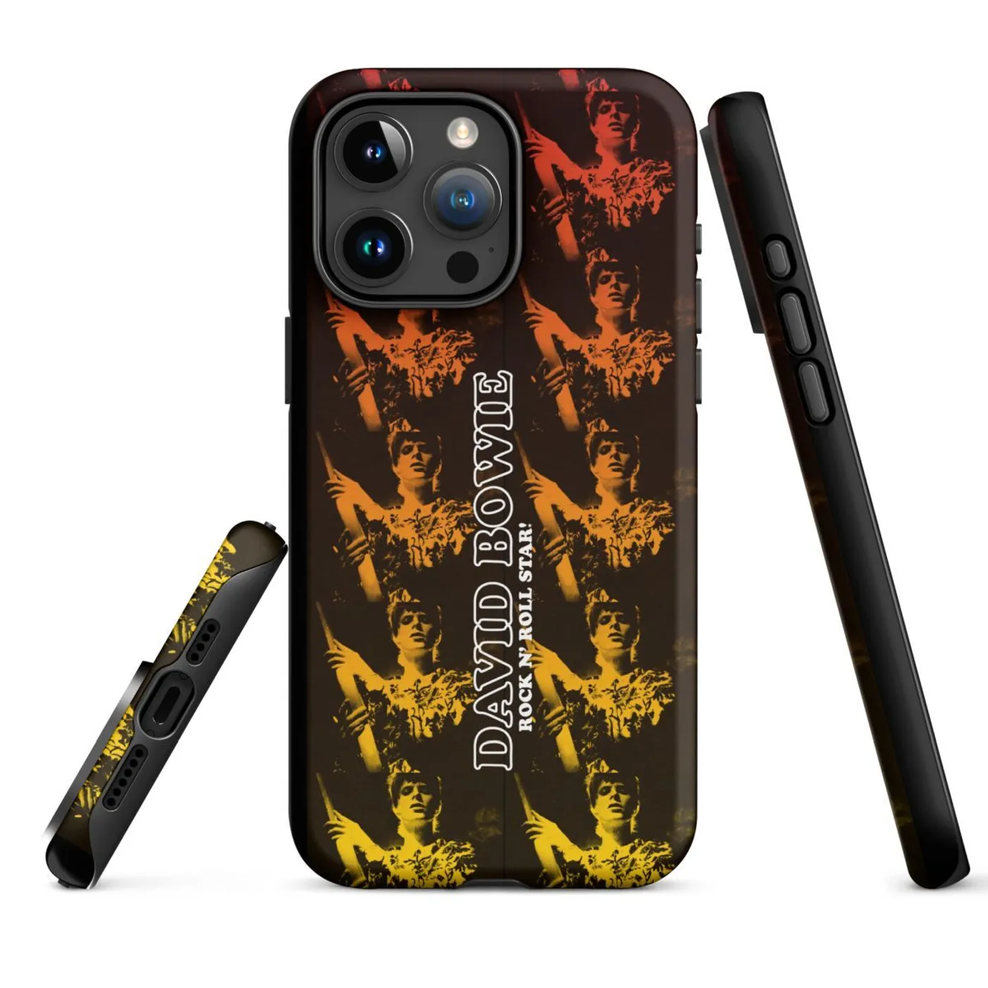 David Bowie Rock n' Roll Star Photo Gold iPhone Case