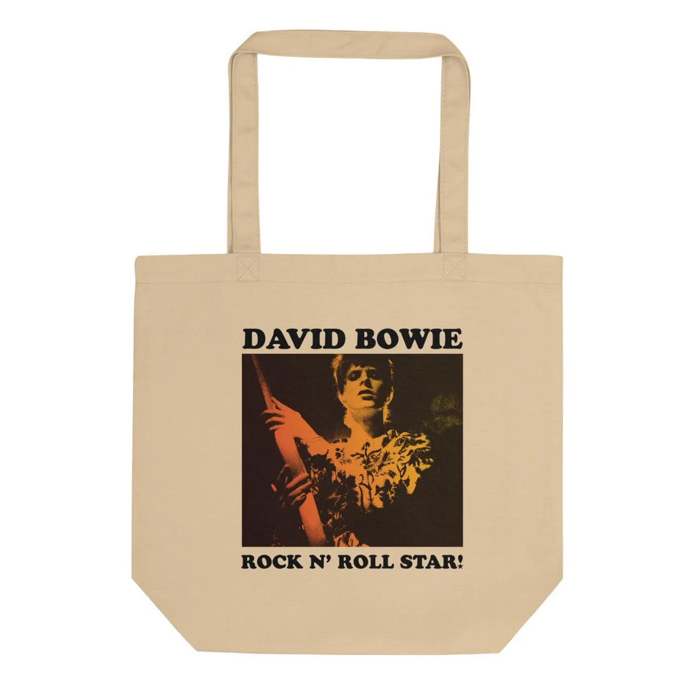 David Bowie Rock n' Roll Star Photo Gold Eco Tote Bag