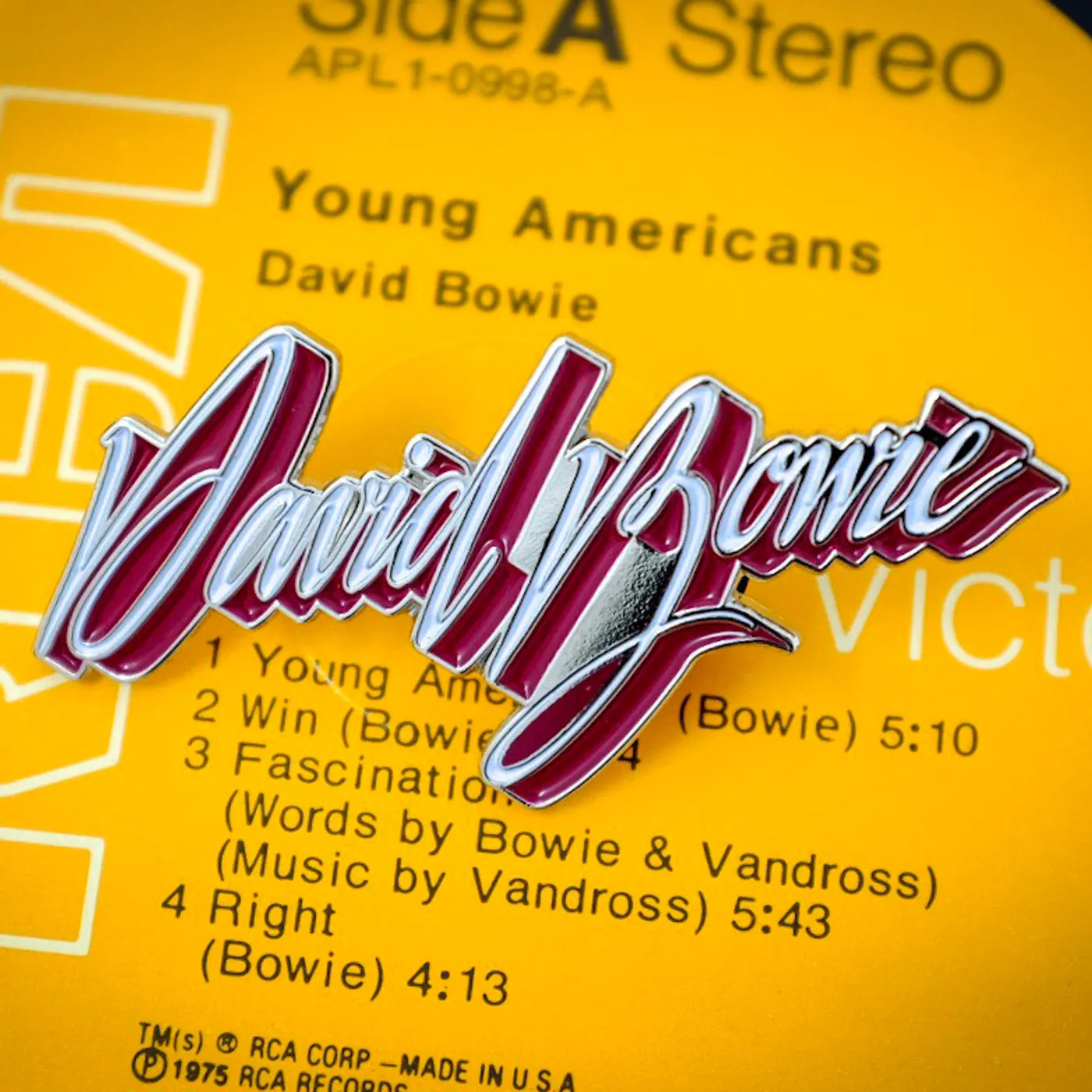 David Bowie Young Americans' Logo Pin