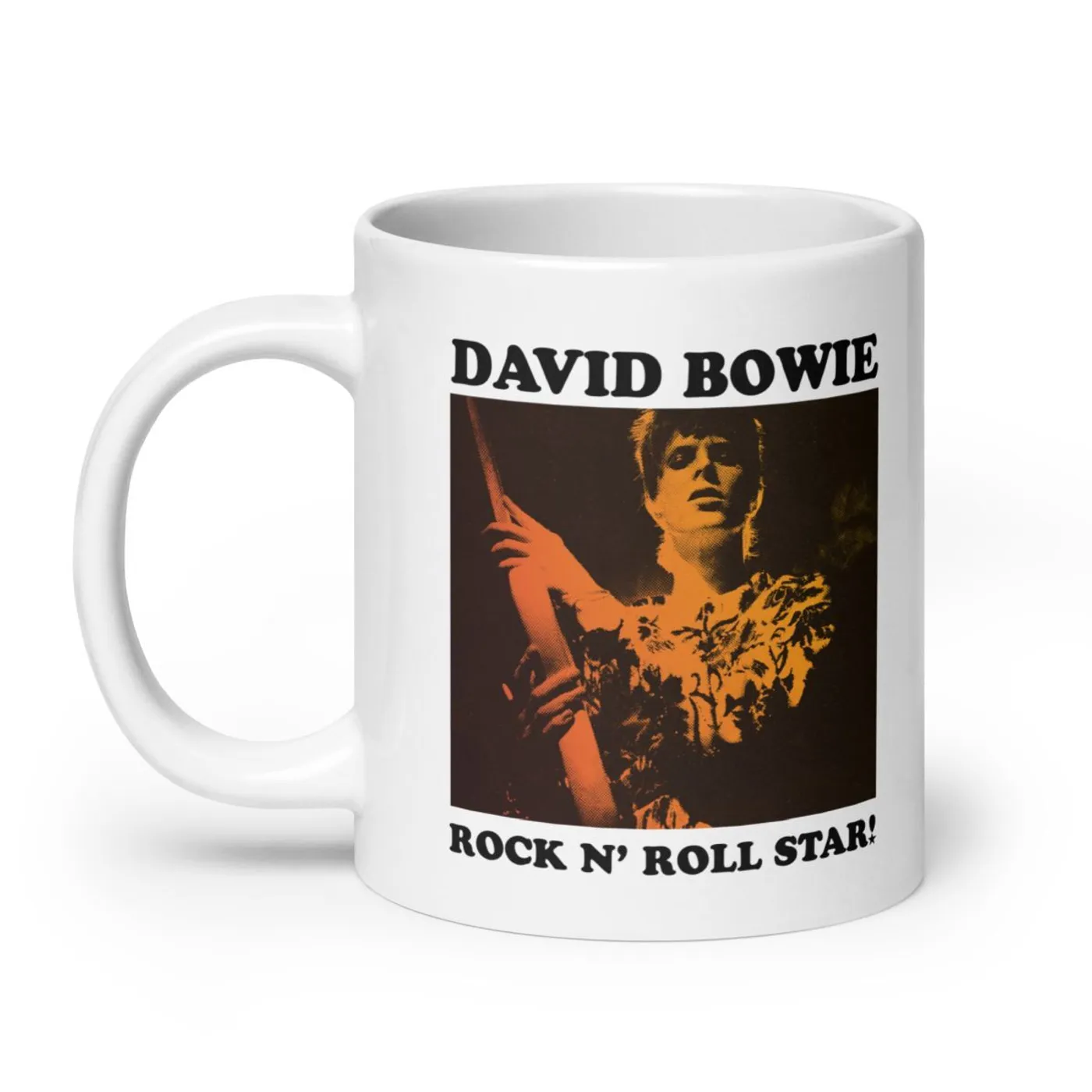 David Bowie Rock n' Roll Star Photo Gold Mug