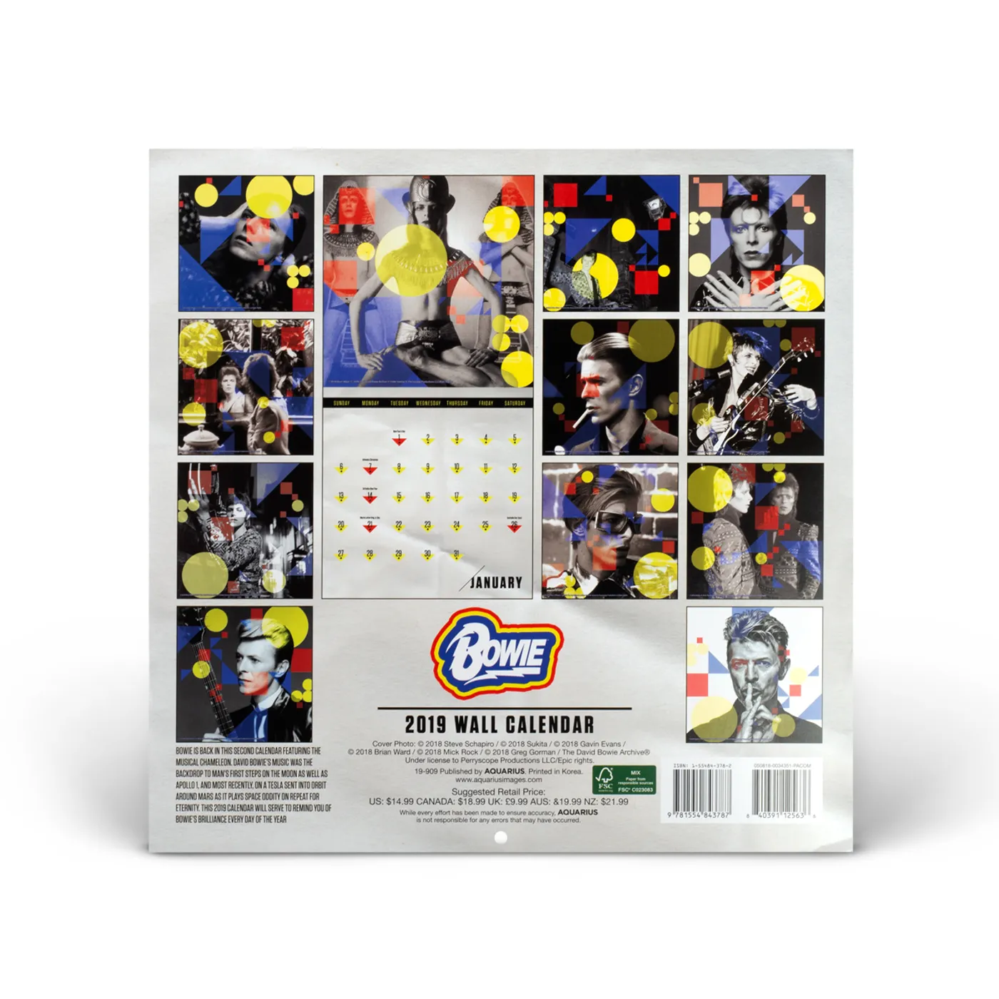 David Bowie 2019 Wall Calendar