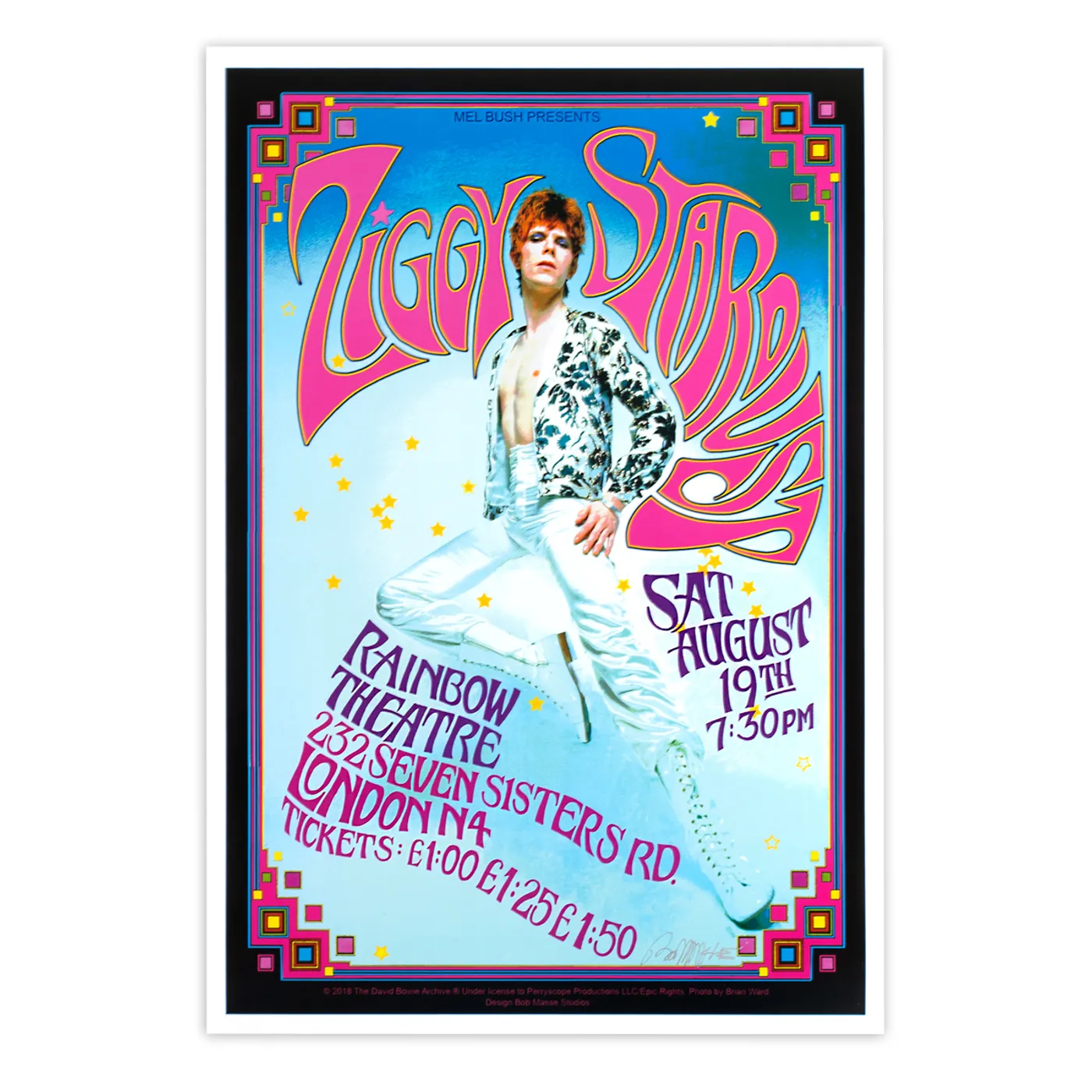 David Bowie Bowie Ziggy Stardust Rainbow Theatre Poster
