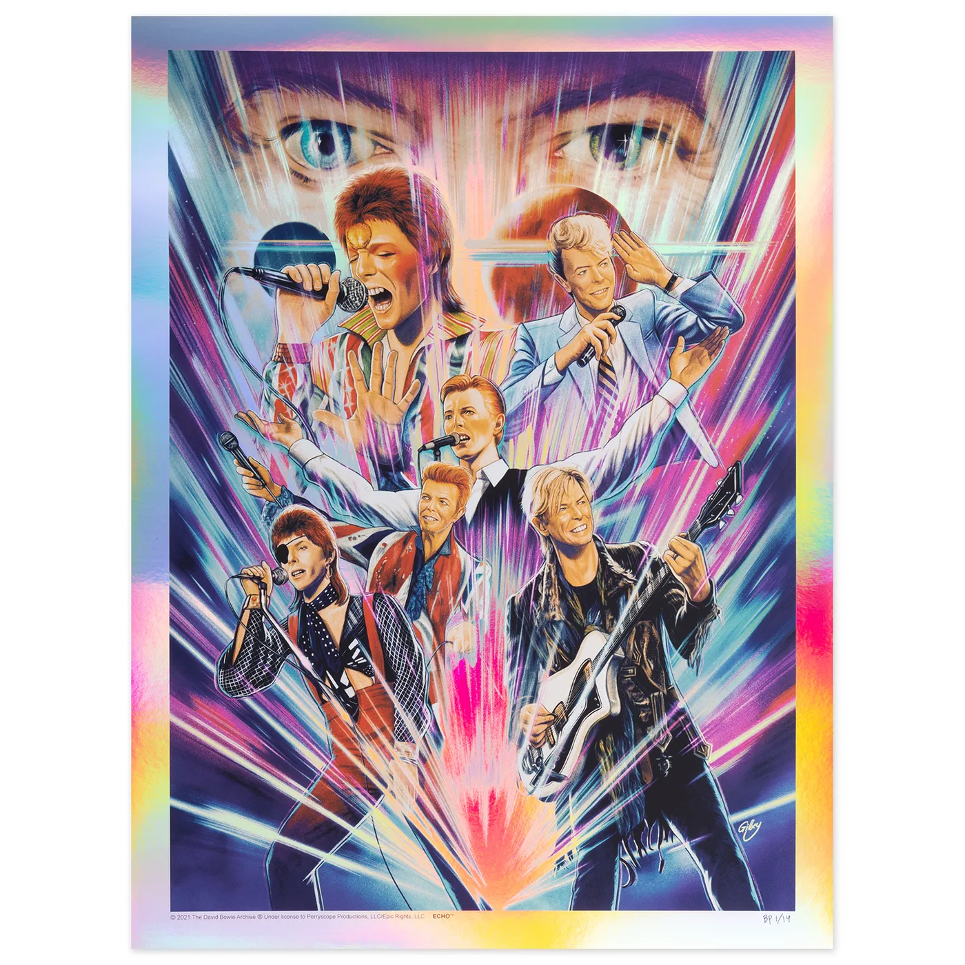 David Bowie The Sound of Light Poster - Silver