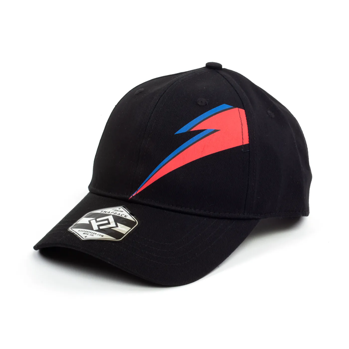 David Bowie Red & Blue Bowie Bolt Black Snapback Hat